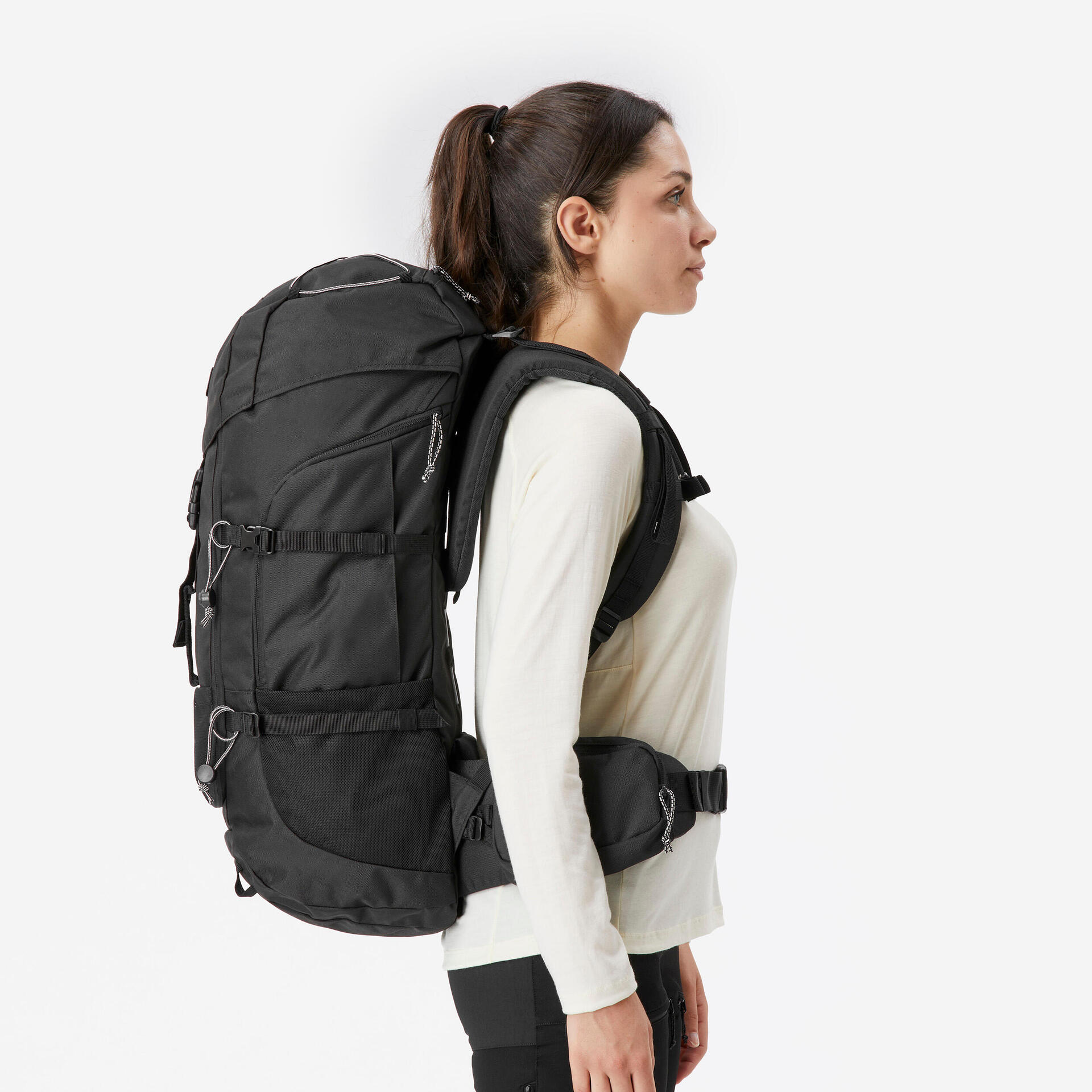 Trekking 50L Backpack Travel Black