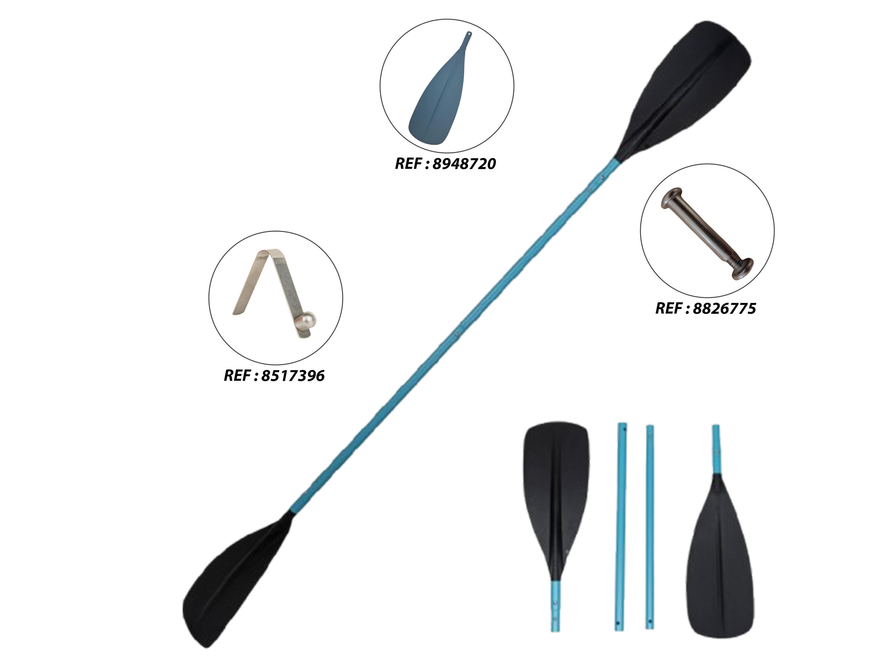 Kajakpeddel 4-delig 215 cm 5/8