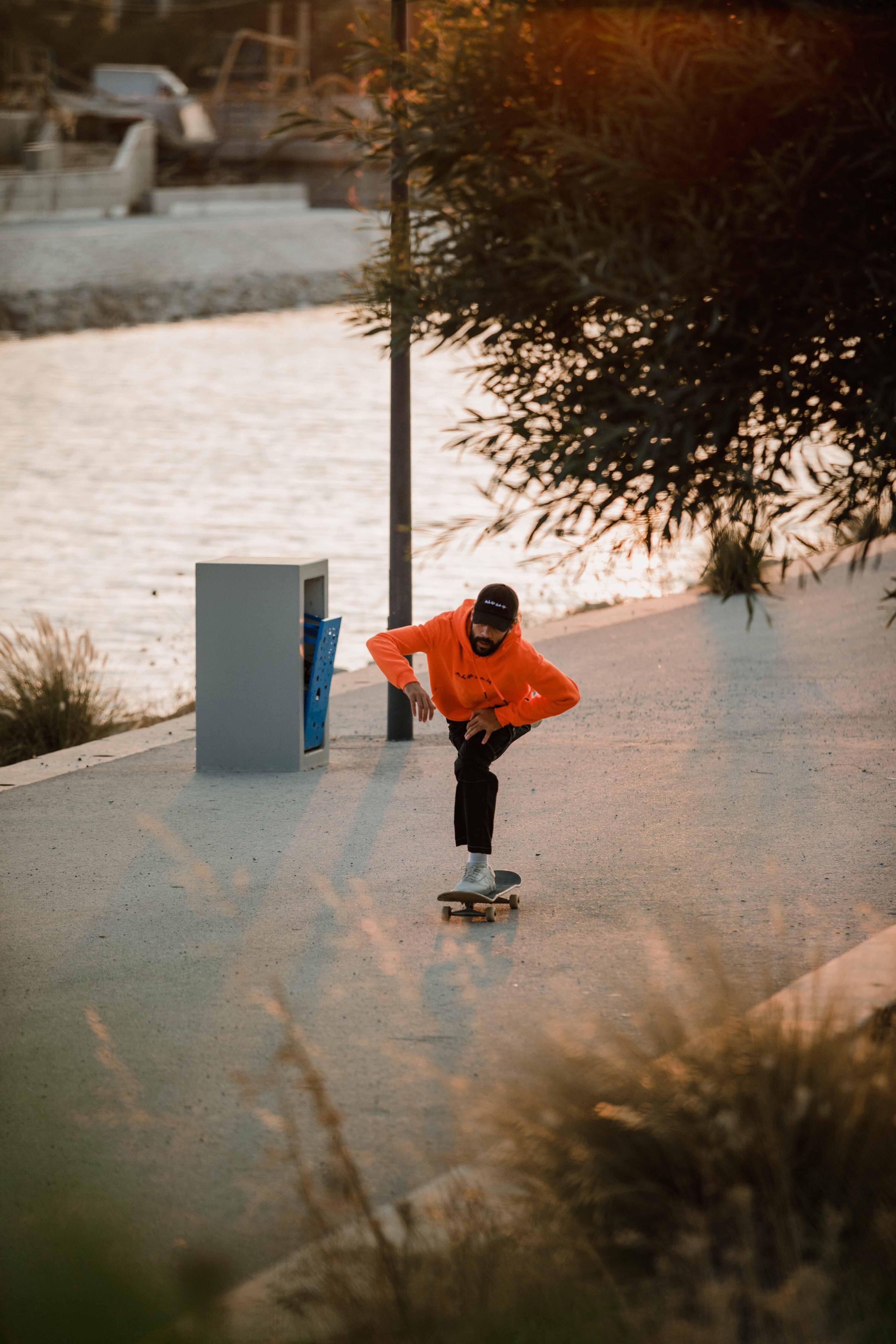 Skateboard-Sweatshirt  HD500 orange Zusammenarbeit Make Life Skate Life 18/26
