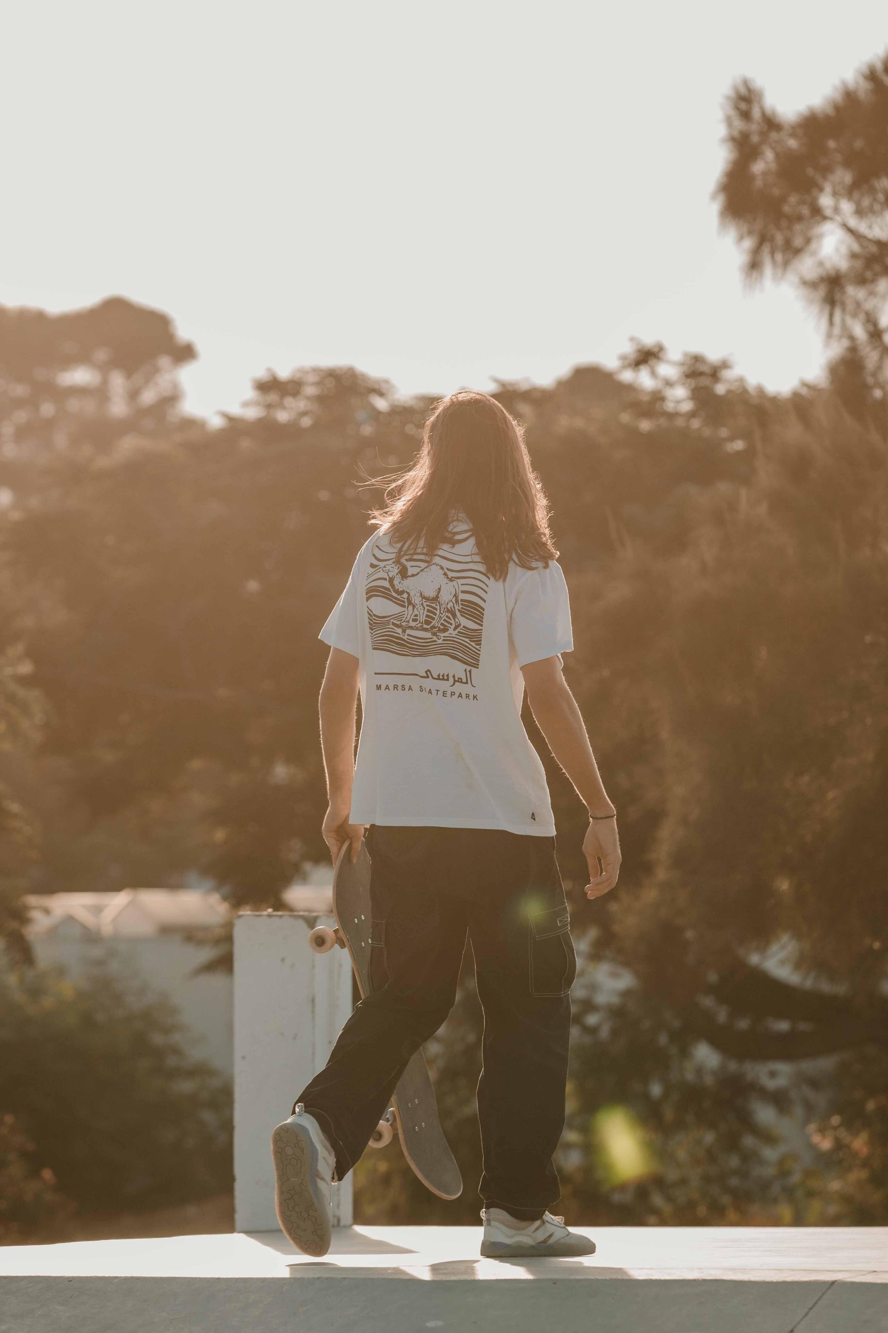 Short-sleeved T-shirt TS500 - White, with Make Life Skate Life 18/18