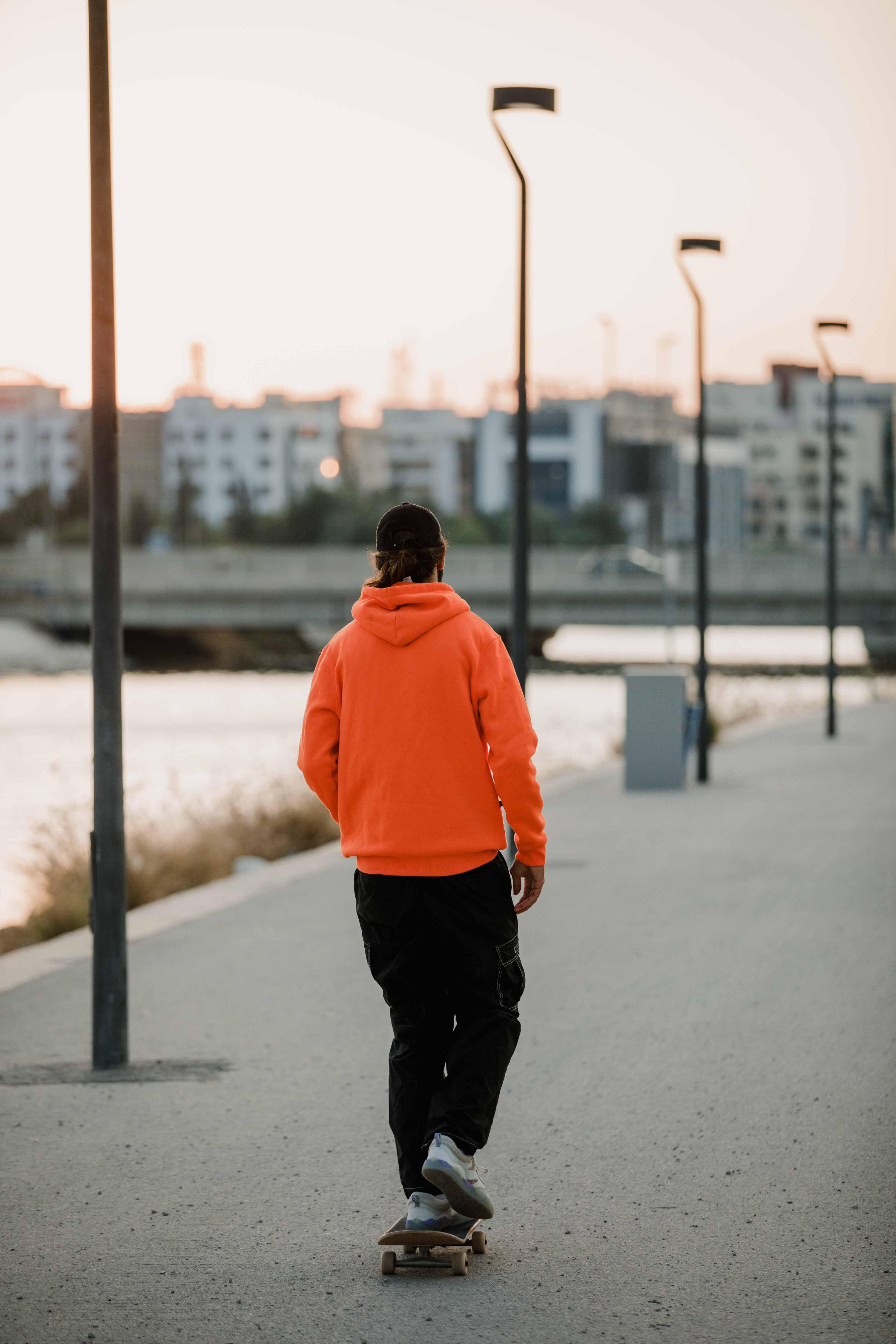 Skateboard-Sweatshirt  HD500 orange Zusammenarbeit Make Life Skate Life 20/26