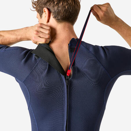 Гидрокостюм для серфинга неопреновый мужской 1,5 мм темно-синий Shorty 100