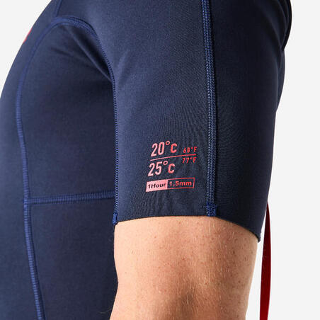 Гідрокостюм чоловічий 100 для серфінгу неопрен 1,5 мм темно-синій