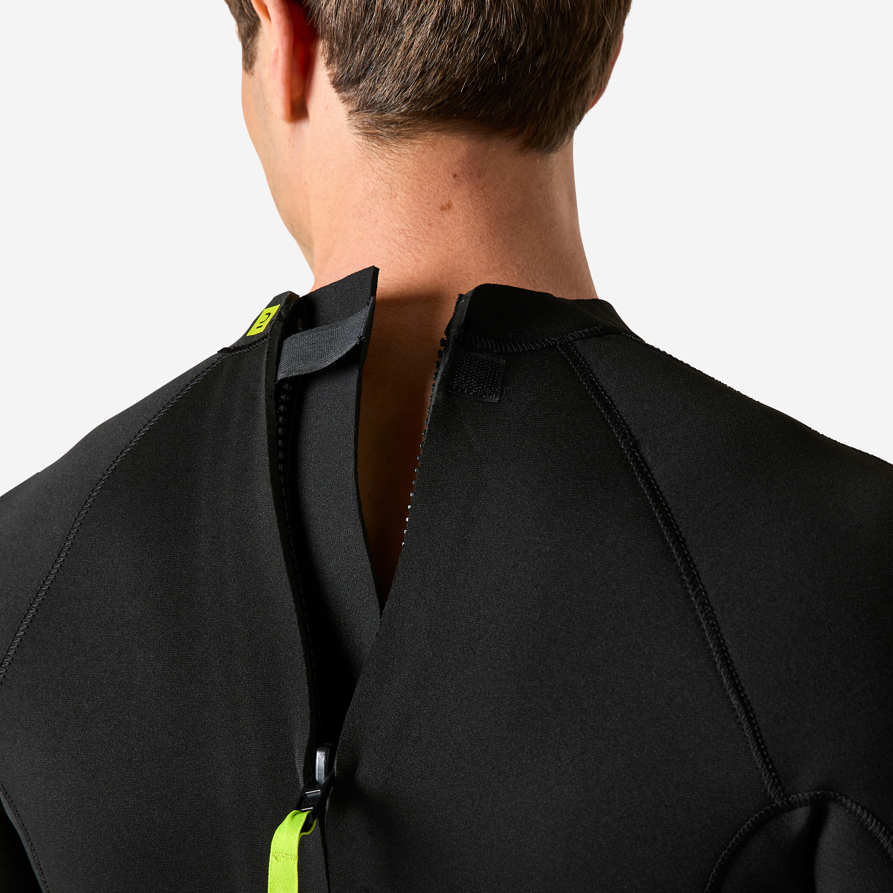 Neoprenanzug Surfen Herren Brustreissverschluss 100 4/3 mm schwarz 7/8