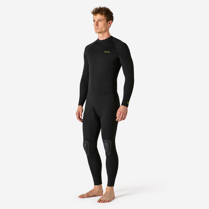 Erkek Neopren Wetsuit - 4/3 mm Neopren - Siyah - 100