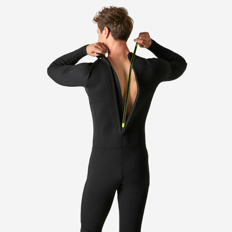 Combinezon surf 100 neopren 4/3 mm Negru Bărbaţi 