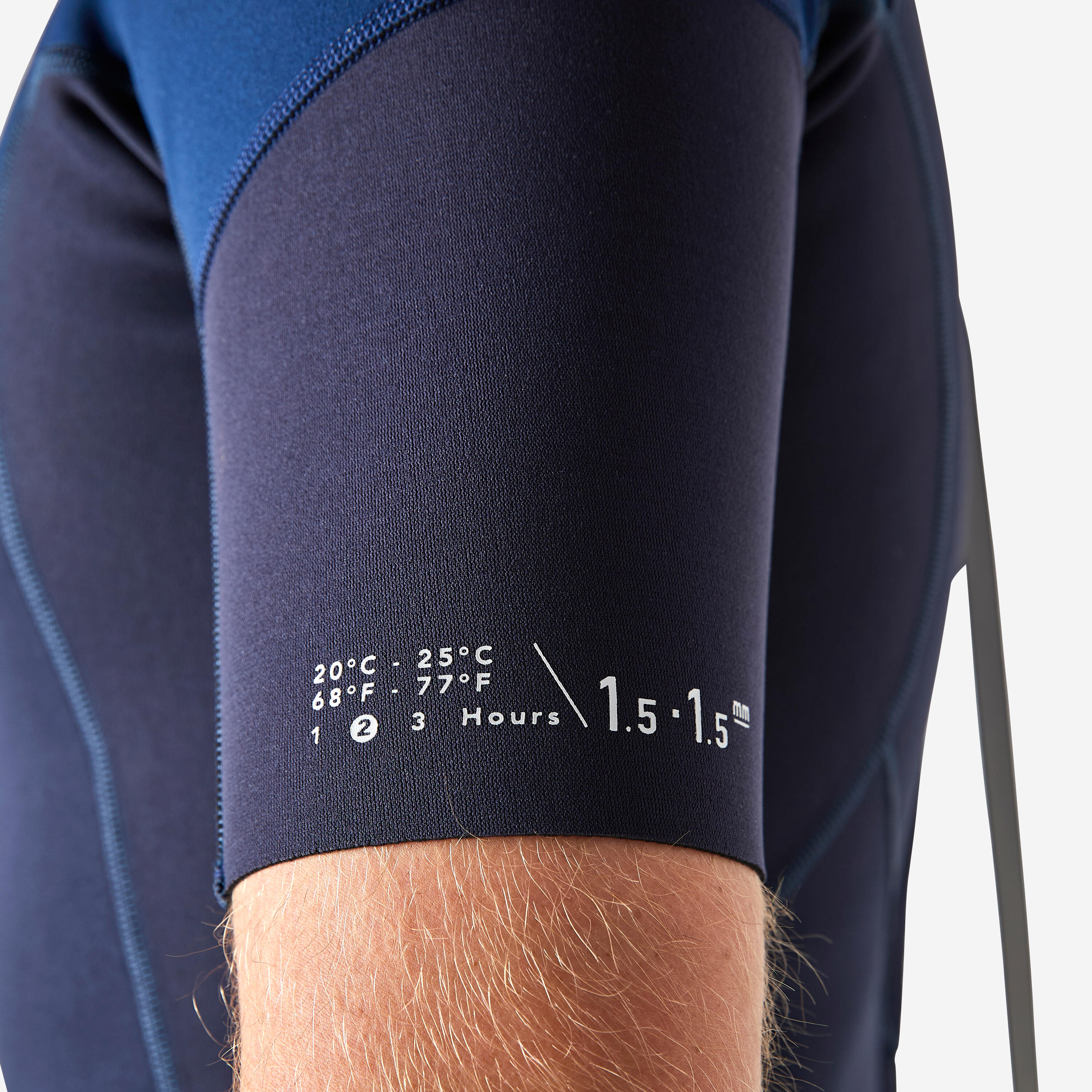 Shorty voor surfen heren 500 stretch neopreen blauw 8/8