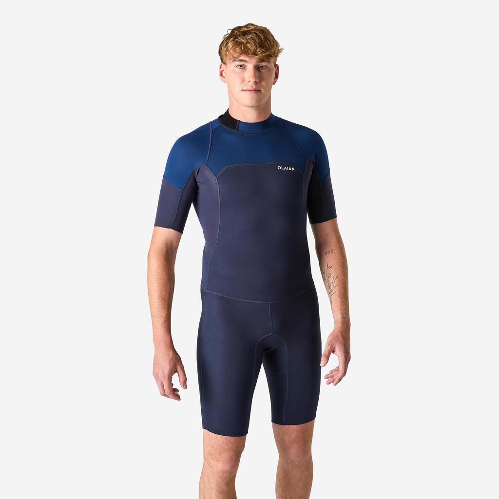 Ανδρική κοντή στολή surf 500 από ελαστικό νεοπρένιο - Μπλε