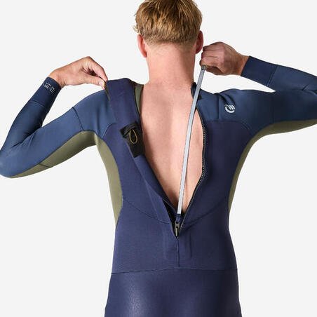 Гідрокостюм чоловічий 500 для серфінгу неопрен 3/2 мм синій/хакі