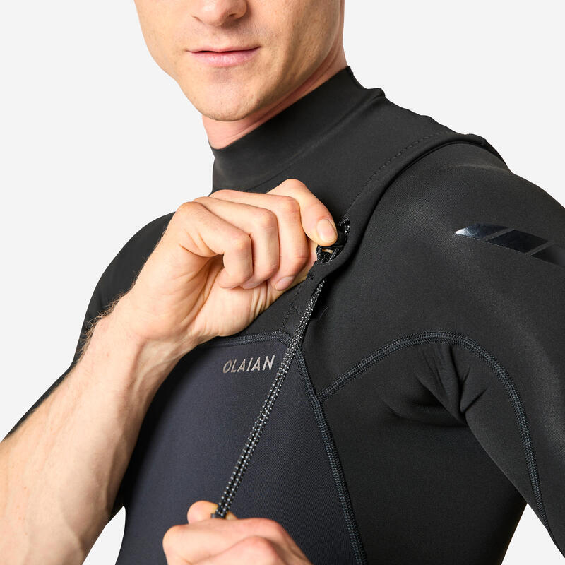 Combinezon shorty mâneci scurte surf 1,5mm fără fermoar 900 Negru Bărbați