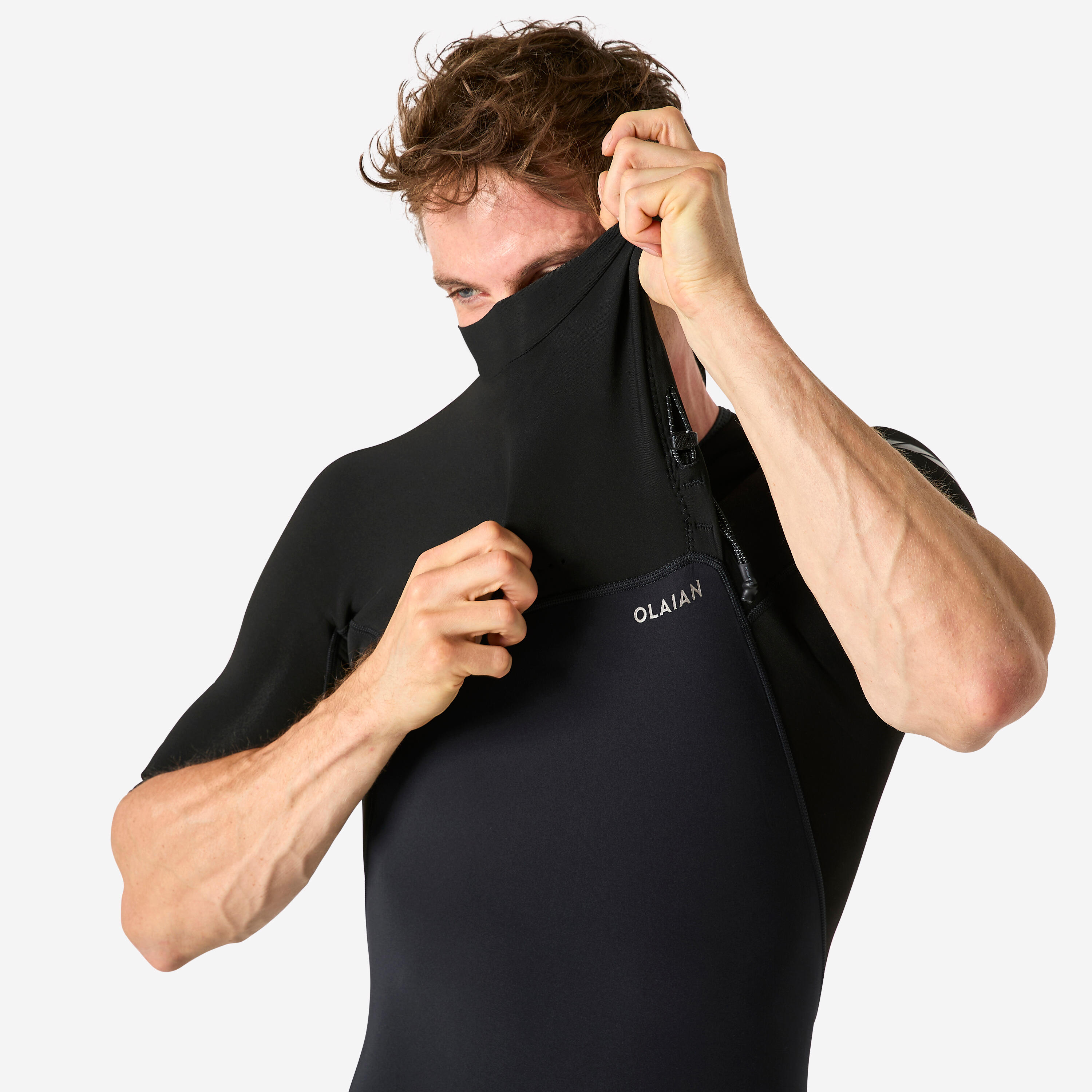 Fato Surf Shorty 900 Neoprene Sem Fecho de Correr Manga Curta Homem Preto 8/10