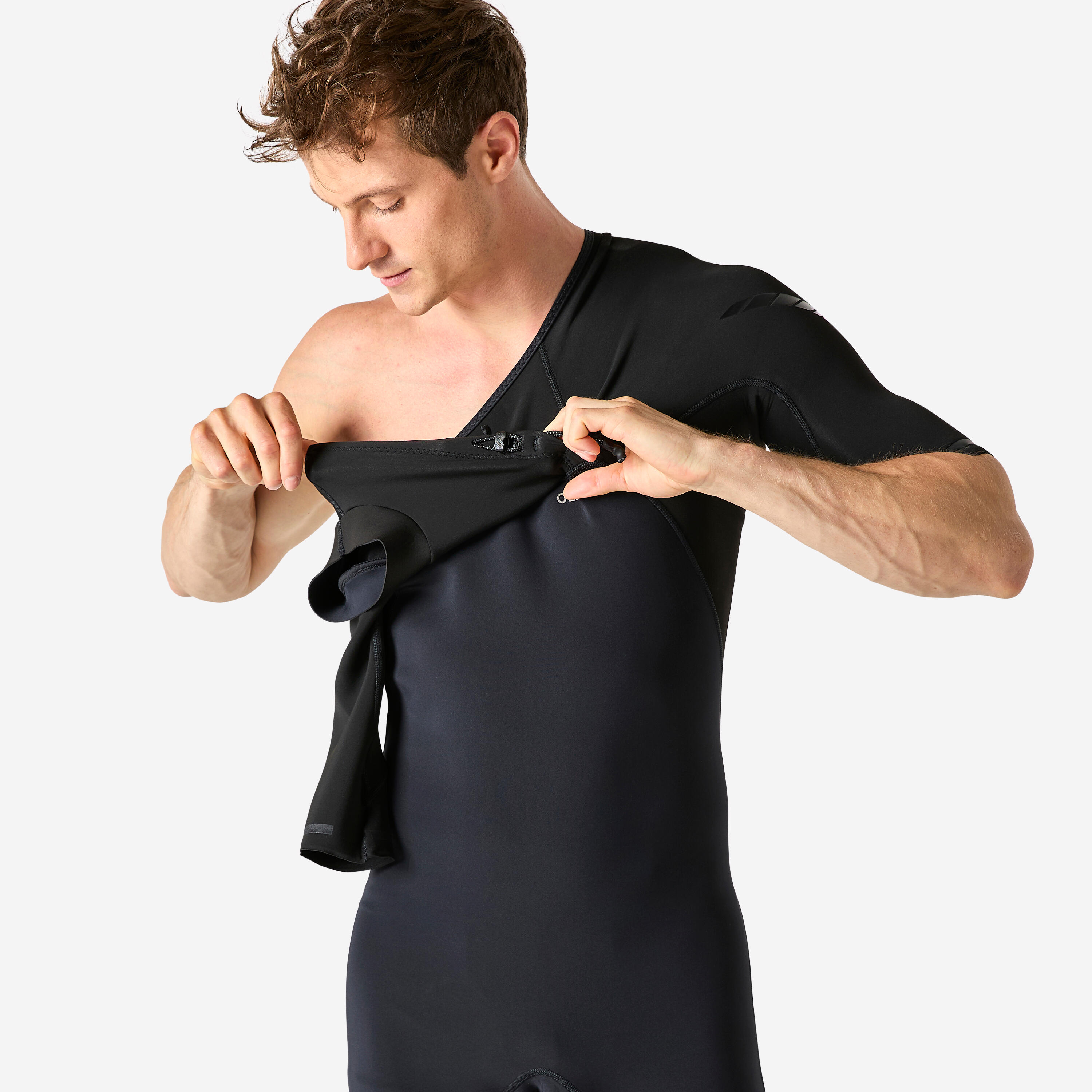 Fato Surf Shorty 900 Neoprene Sem Fecho de Correr Manga Curta Homem Preto 6/10