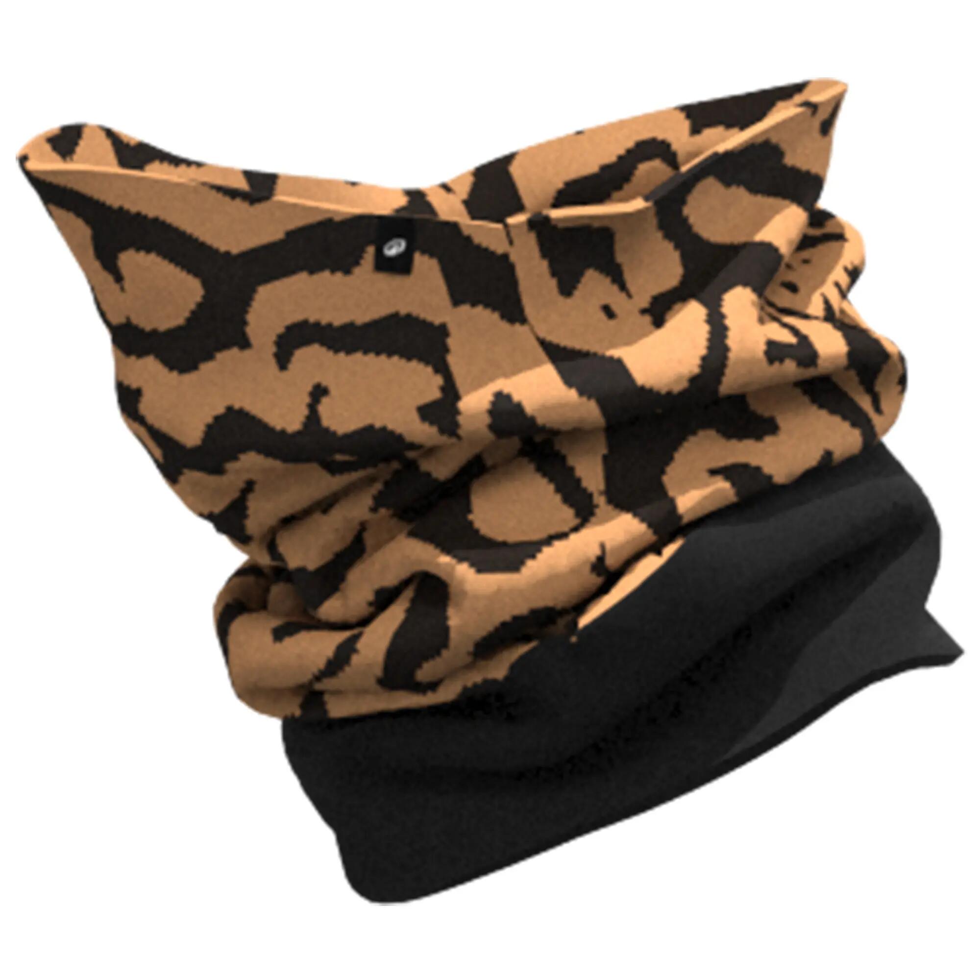 Lyžiarsky nákrčník Hug 500 leopardí vzor čierny 2/8