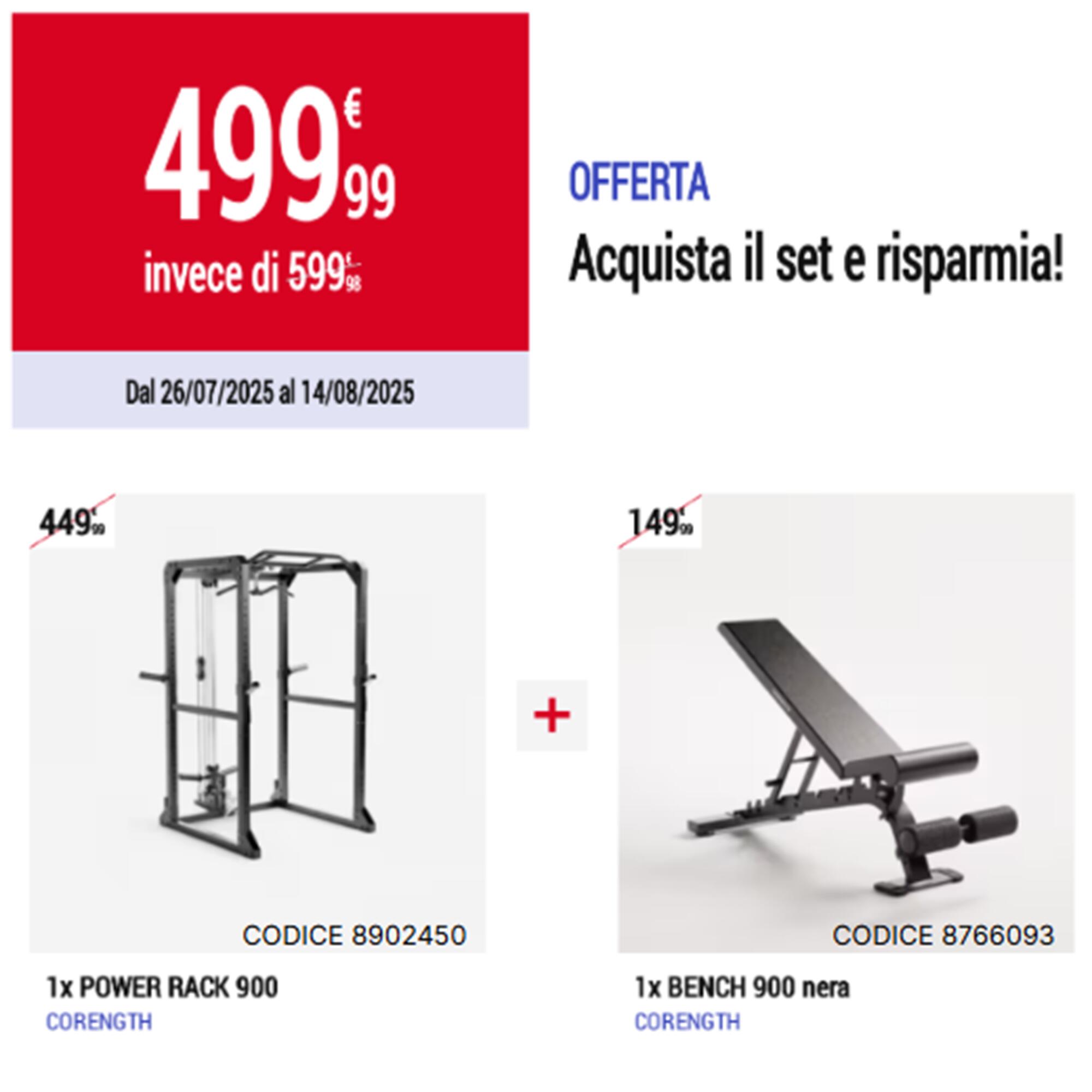 Panca bodybuilding BENCH 900 rinforzata e inclinabile nera 3/8