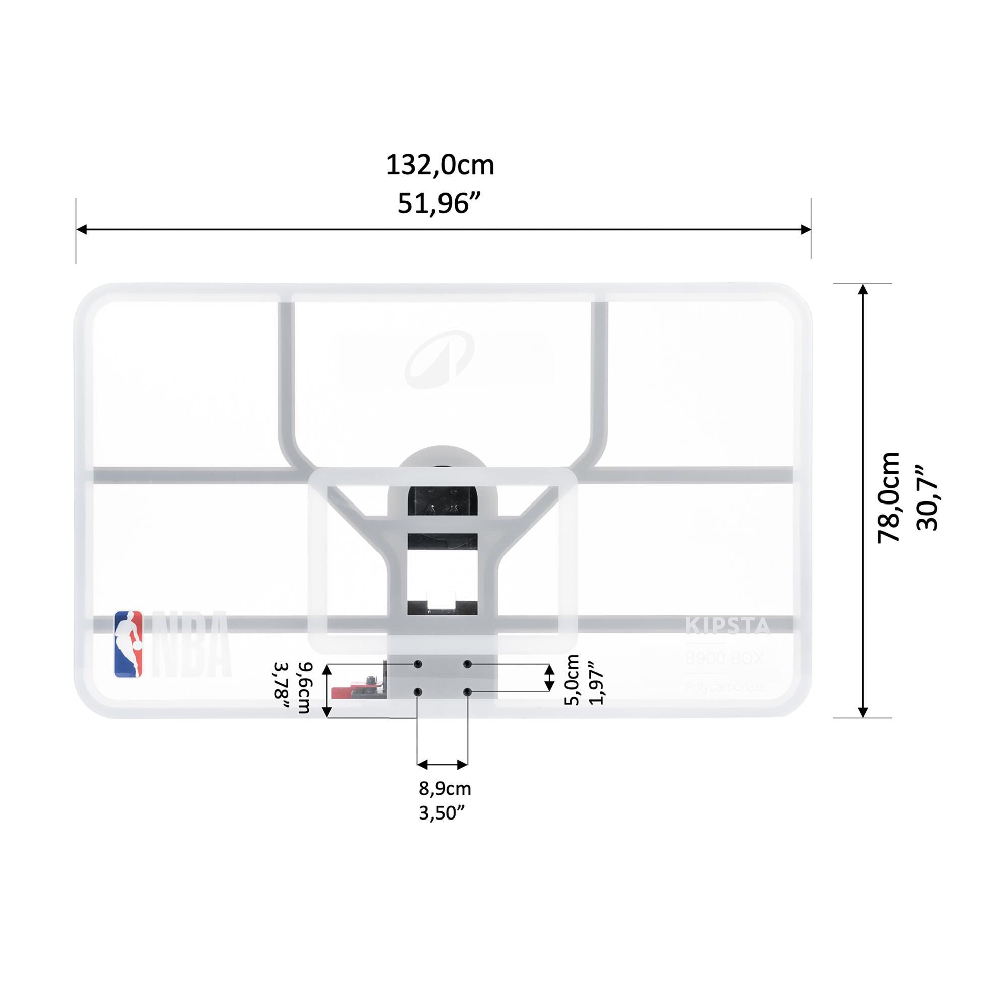 Canestro basket pieghevole B900 BOX NBA da 2,10m a 3,05m 55/110