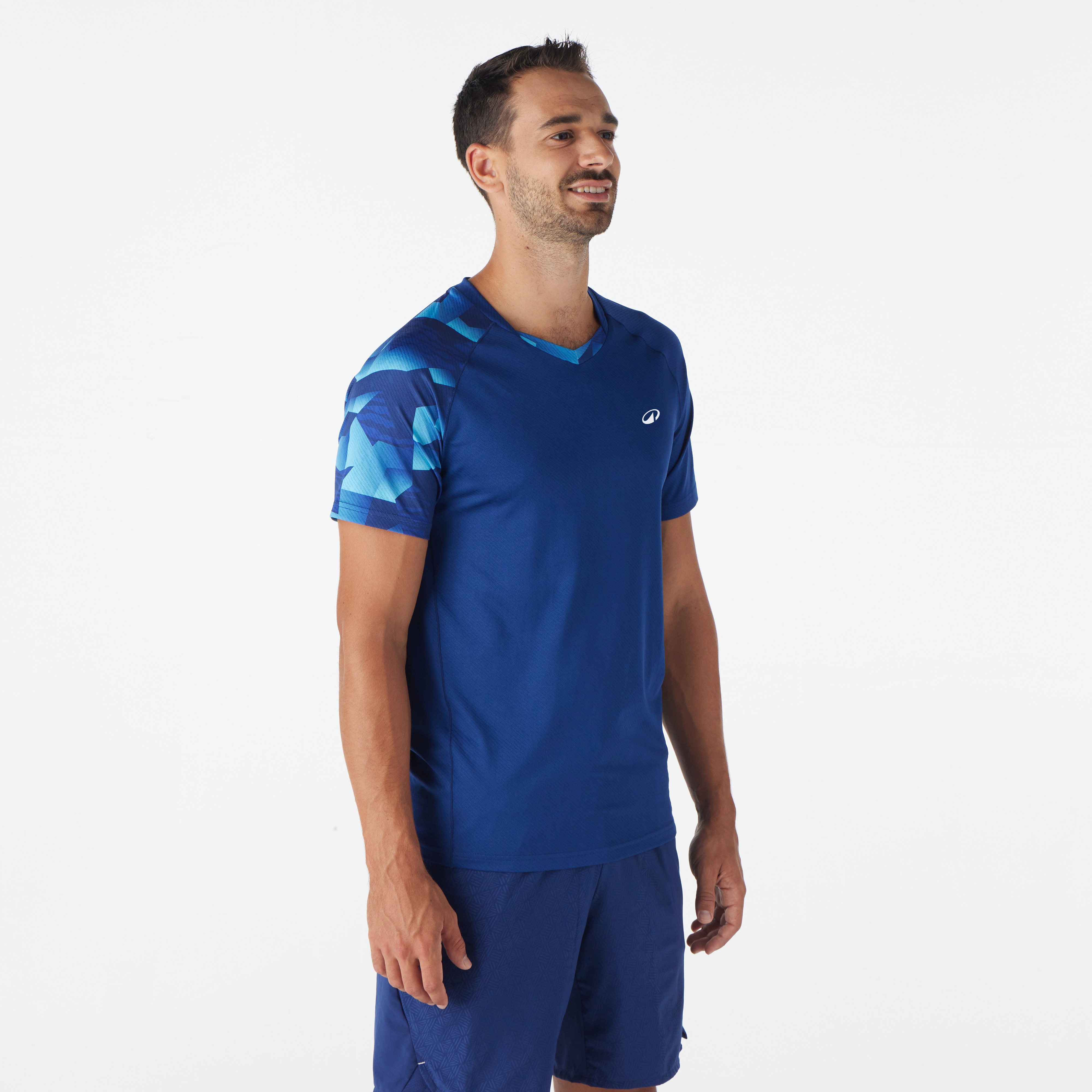 T-shirt de badminton homme 560 - marine/aqua - Badminton - PERFLY- Clubs - Entreprises - Collectivités - Associations