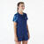 T-Shirt de Badminton Femme Lite 560 - Bleu Marine/Aqua