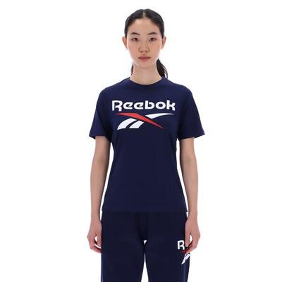 T-shirt katoen dames marineblauw