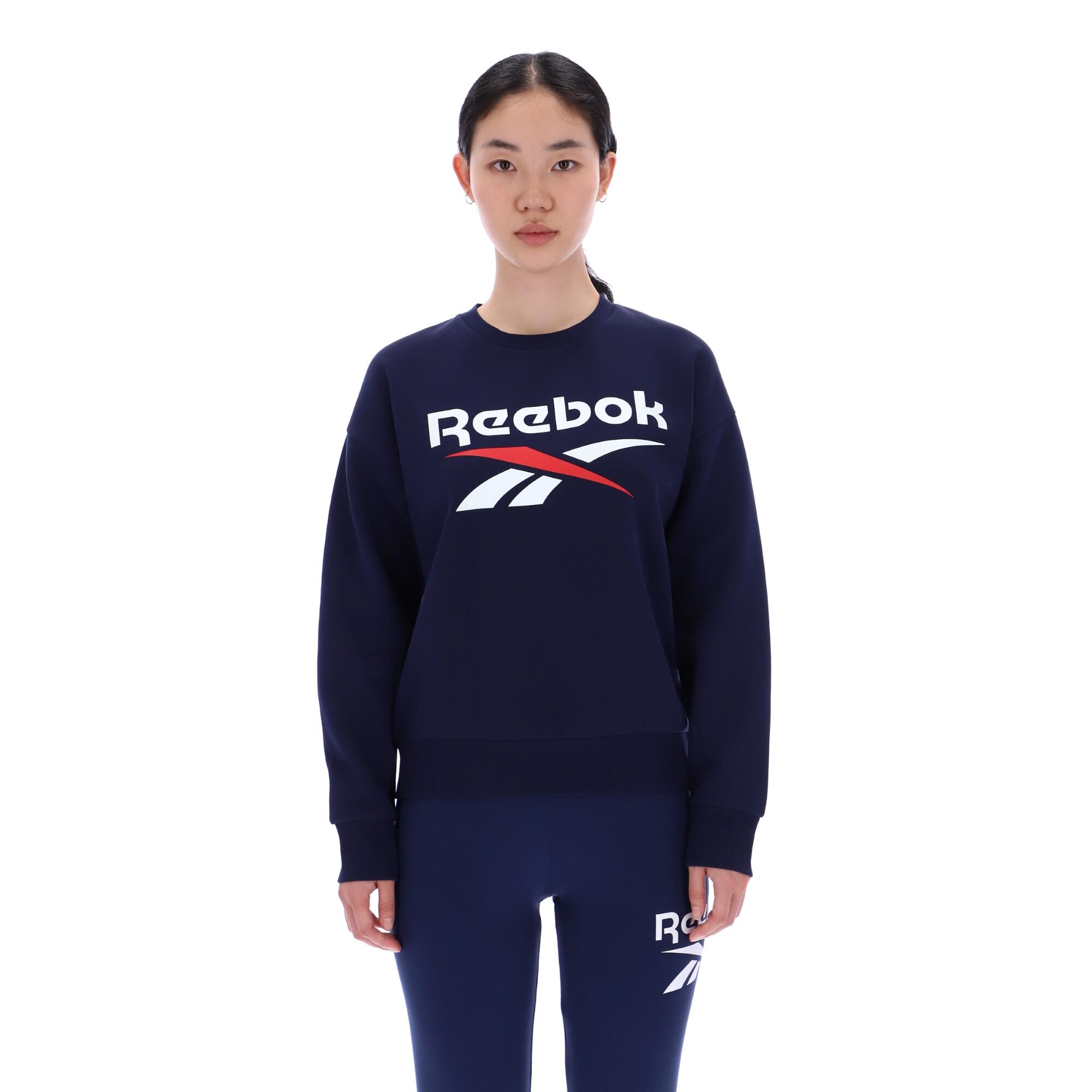 REEBOK Women's Fleece Sweatshirt - Navy Blue