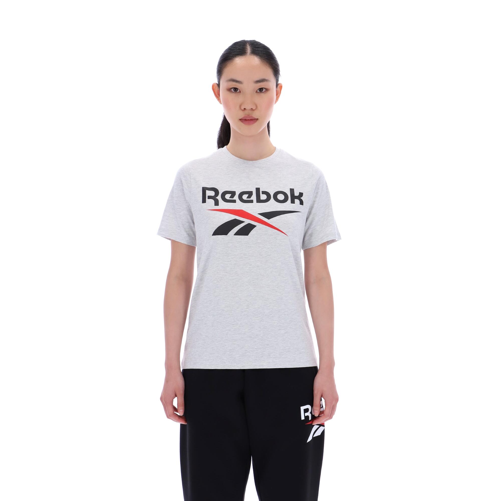 REEBOK T-shirt Reebok donna palestra regular fit cotone grigia