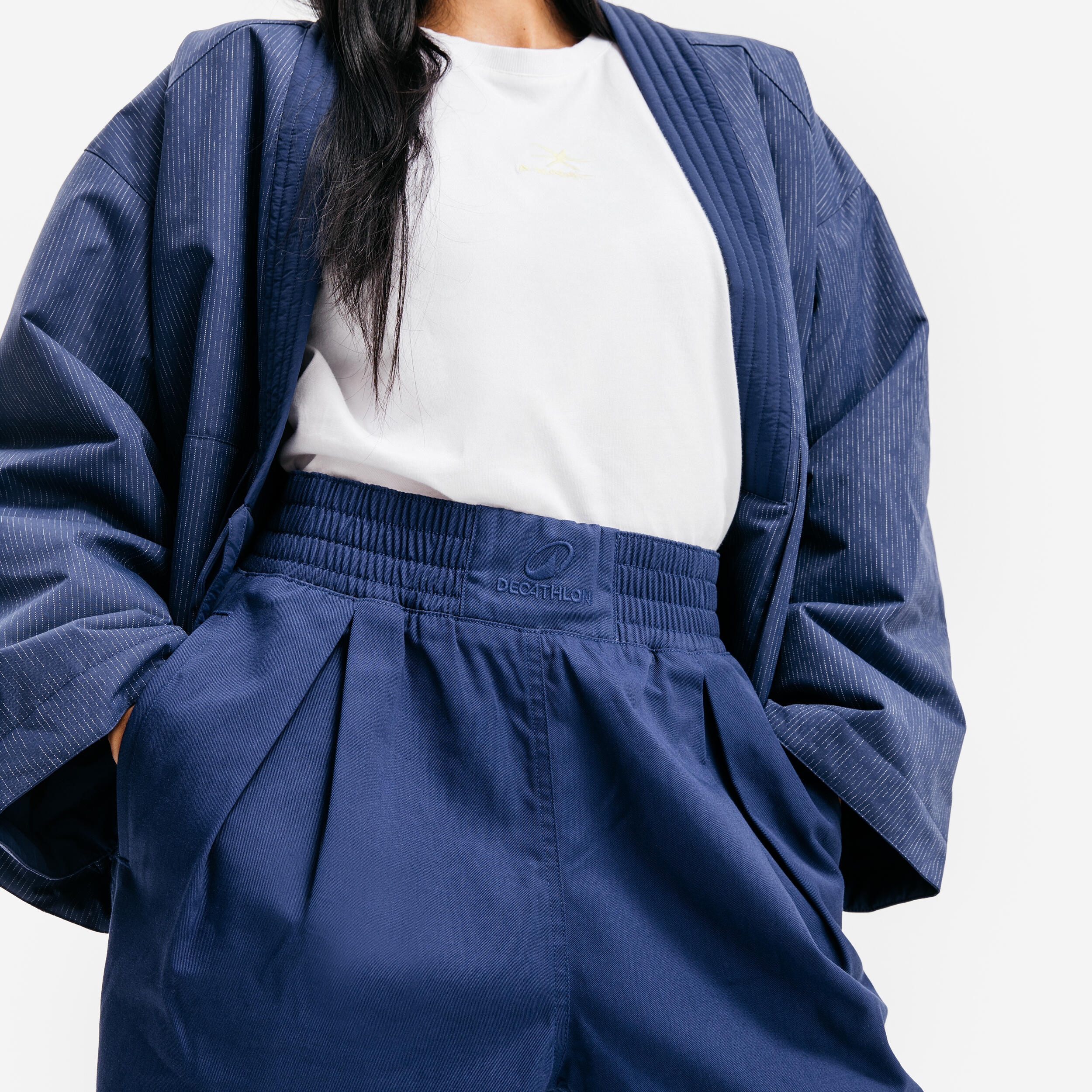 Pantalon façon kimono Uppercute, bleu 3/6