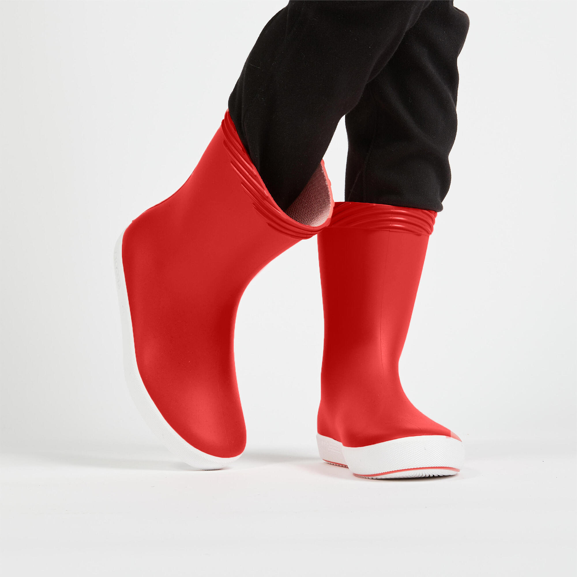 Kid’s Rain boots for sailing 100 red