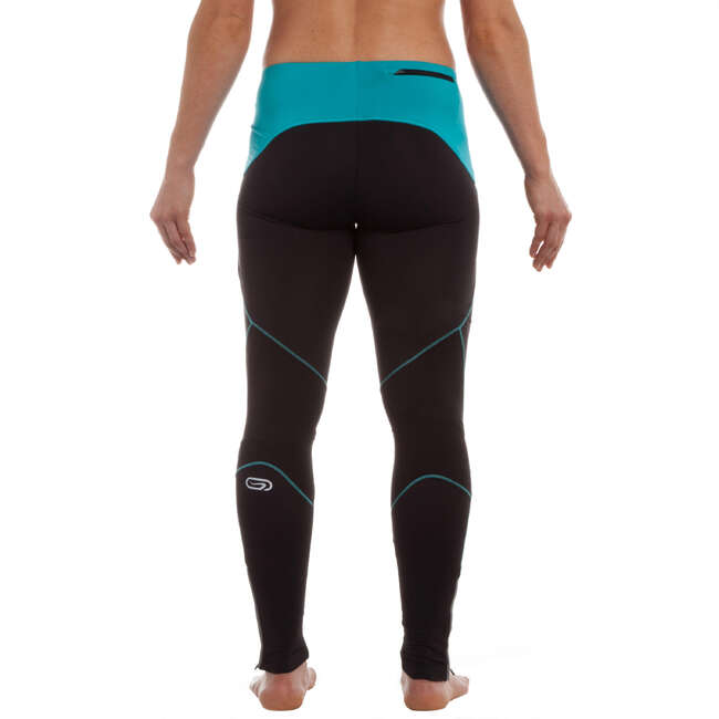 KALENJI WOMEN'S WINTER RUNNING TIGHTS BLACK BLUE | Decathlon KALENJI WOMEN'S WINTER RUNNING TIGHTS BLACK BLUE | Decathlon