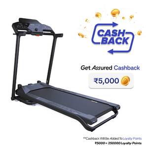 Treadmill Run500 Foldable, Upto 16 kmph, 10% Incl, Smart, Low-Noise, Max 130 kg