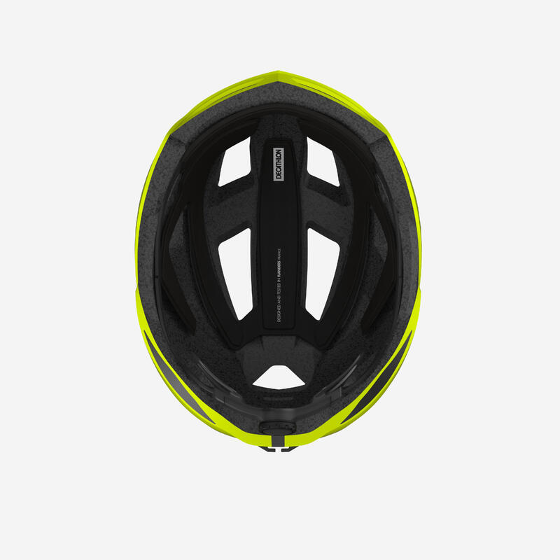 CASQUE VELO ROUTE ROADR 500 JAUNE FLUO