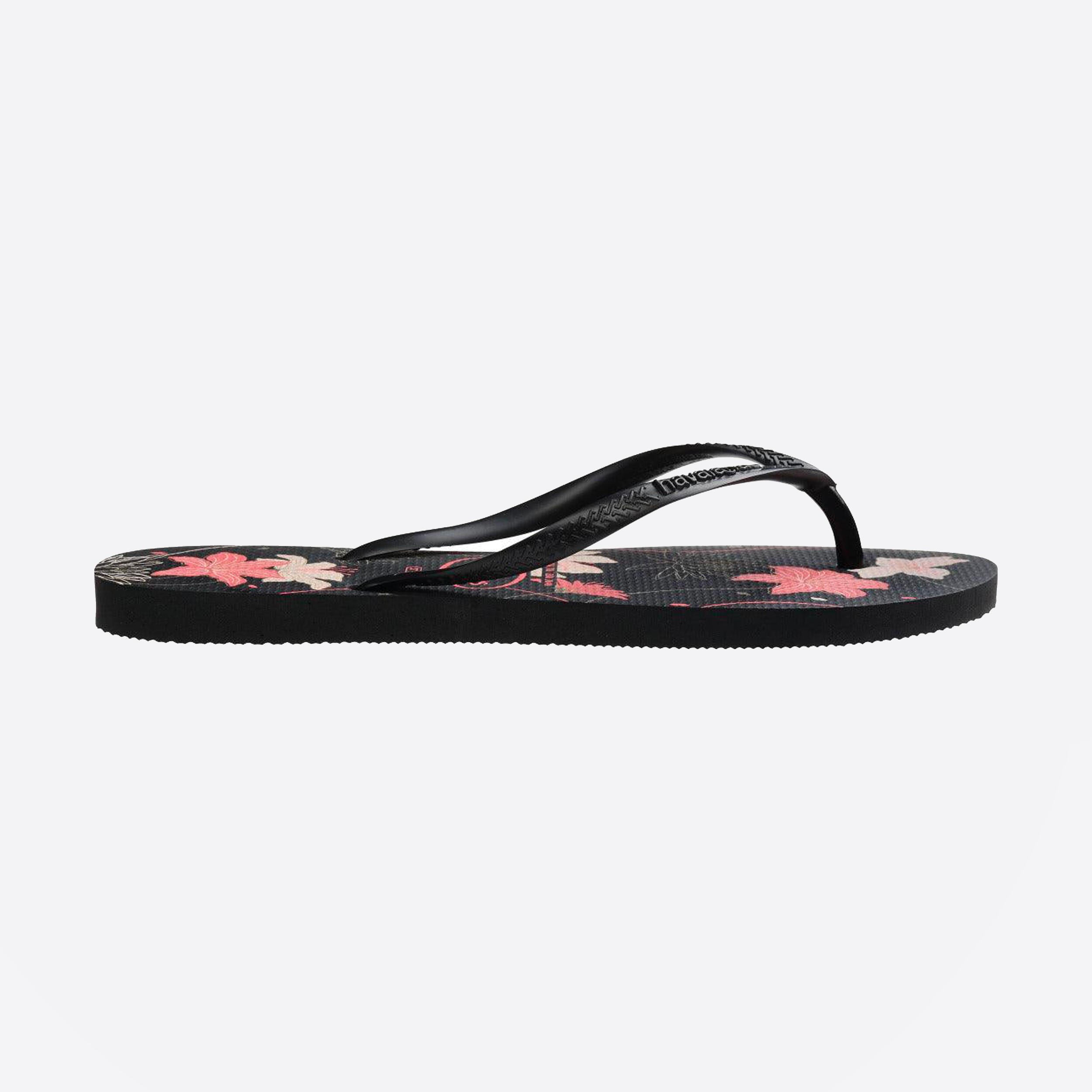 Teenslippers voor dames Slim zwart/roze 2/4