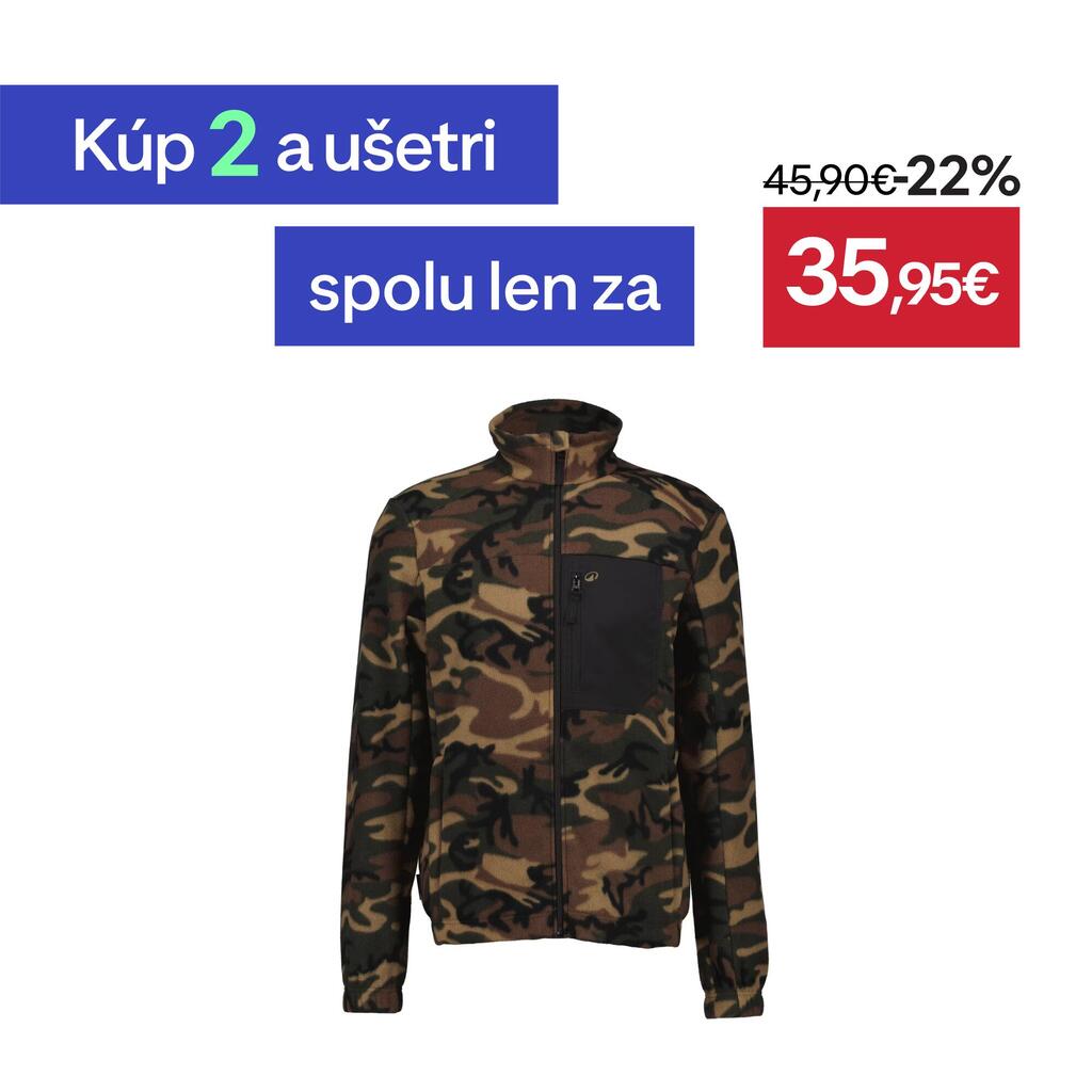 Poľovnícka fleecová mikina 500 z recyklovaného materiálu maskáčová