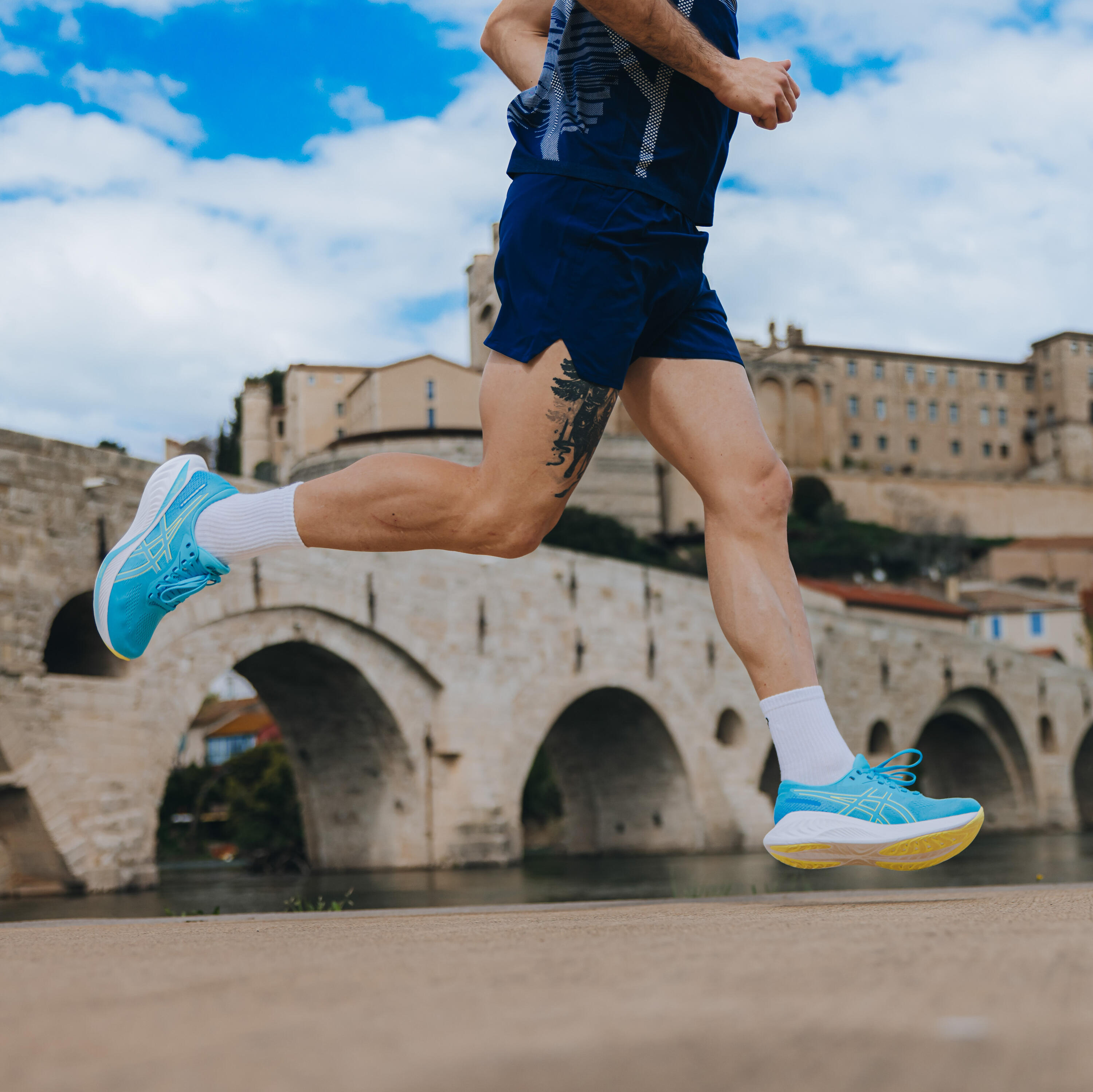 Chaussures running homme, Asics Gel-Stratus Knit 4, Turquoises