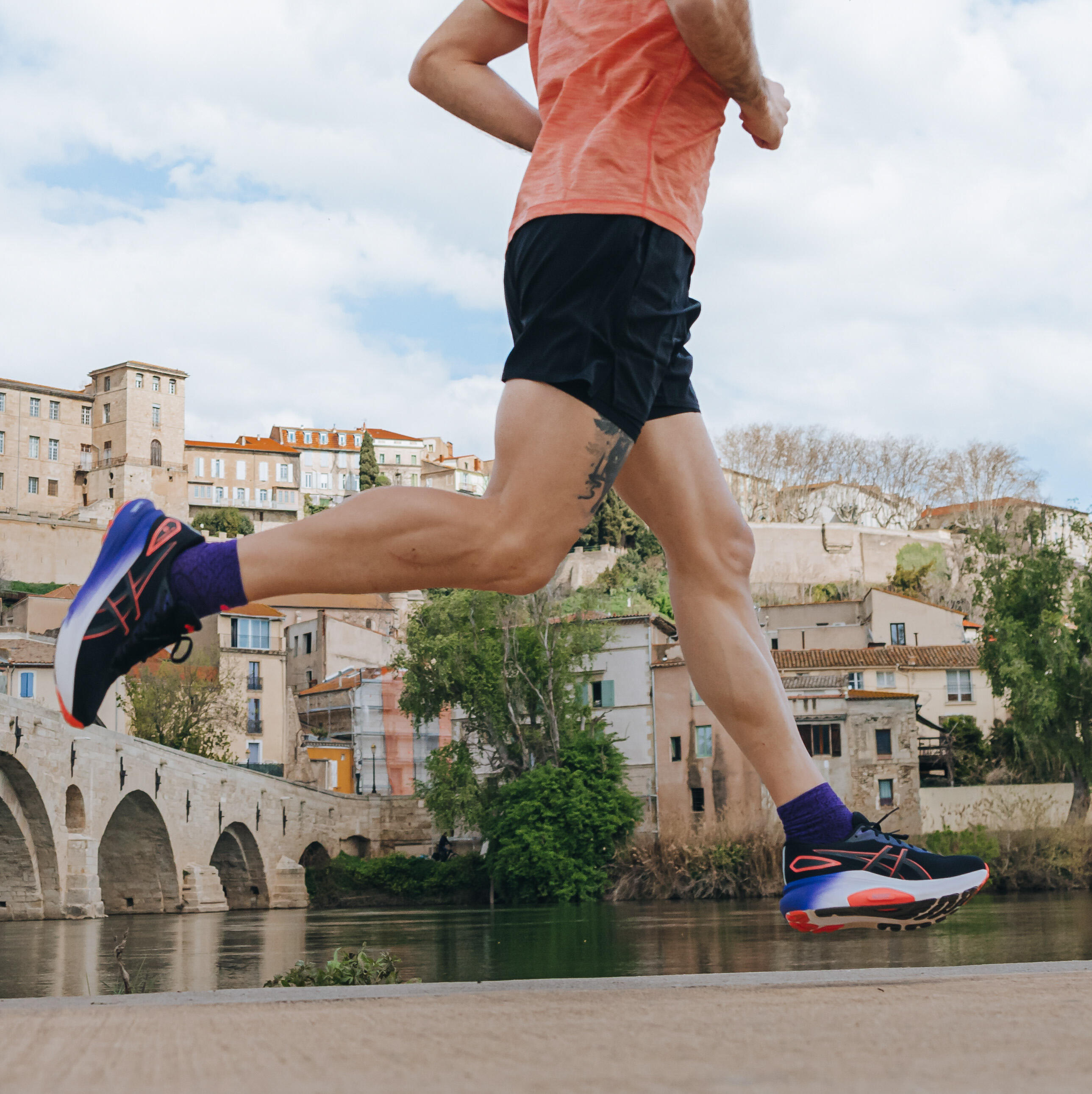 Hardloopschoenen voor heren Superion zwart/paars ASICS Decathlon