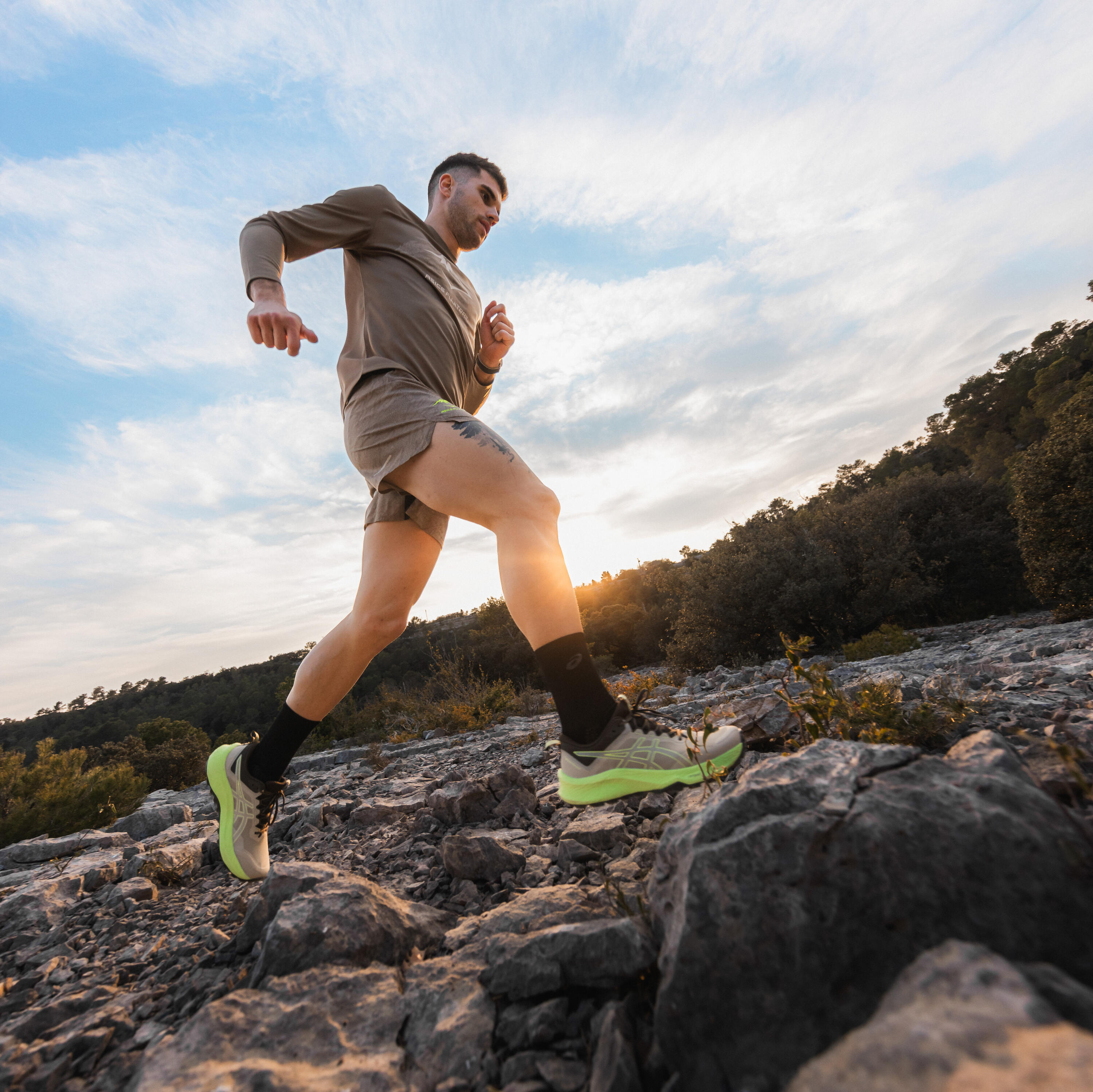 Zapatillas de Trail Running Hombre, Asics Trabuco Terra verde