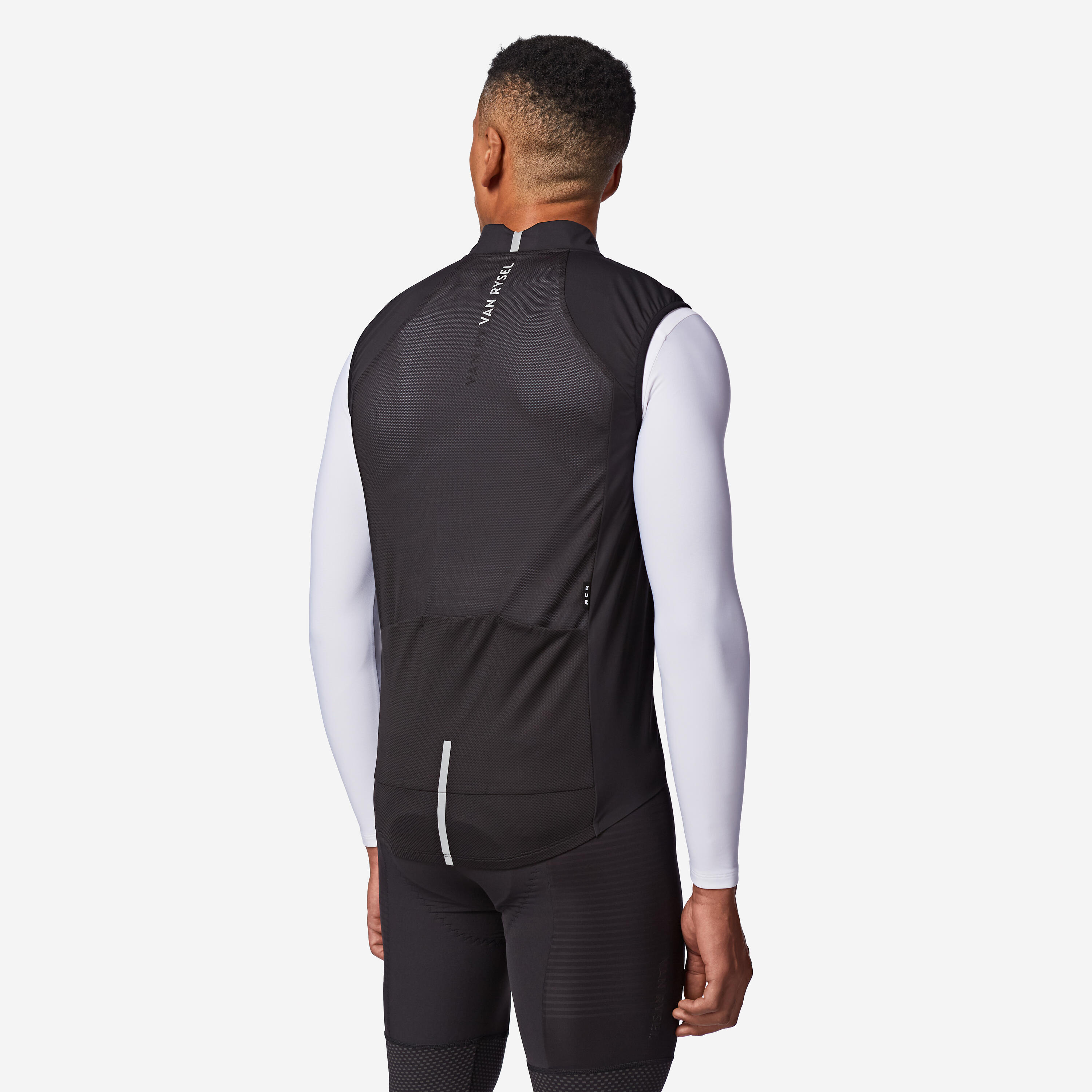 Men's Road Cycling Windproof Gilet - RCR - Black 2/6
