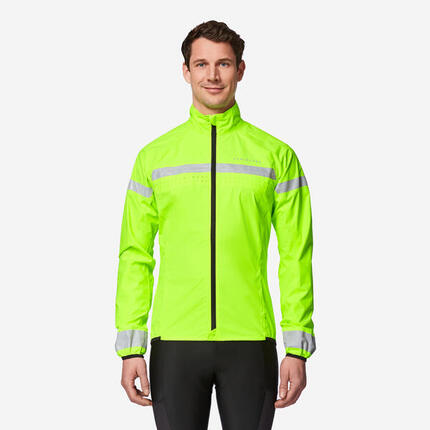 Veste vélo route manches longues coupe-pluie homme - visible EN17353