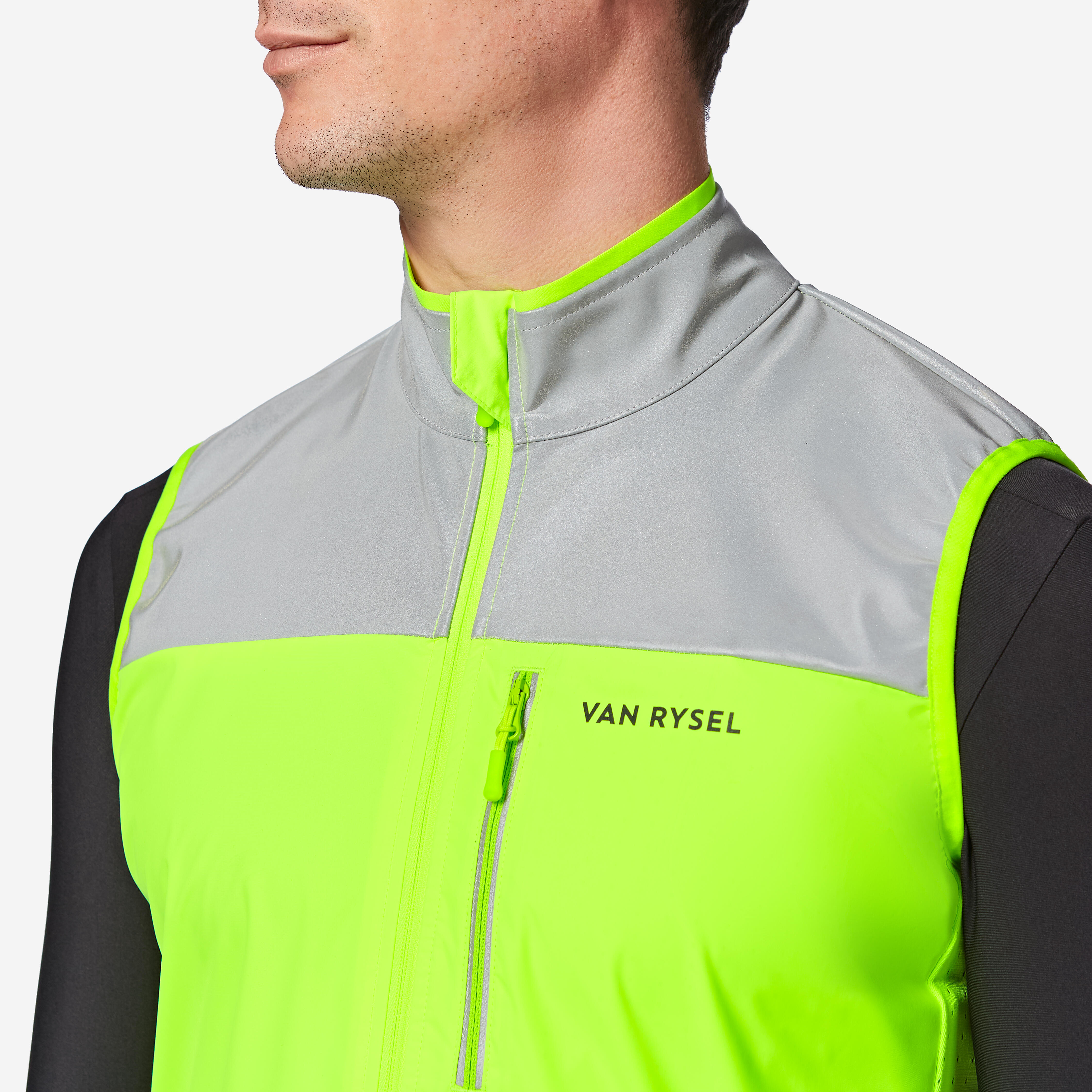 VAN RYSEL Pánska cyklistická vetruvzdorná vesta reflexná EN17353 L · záber 6