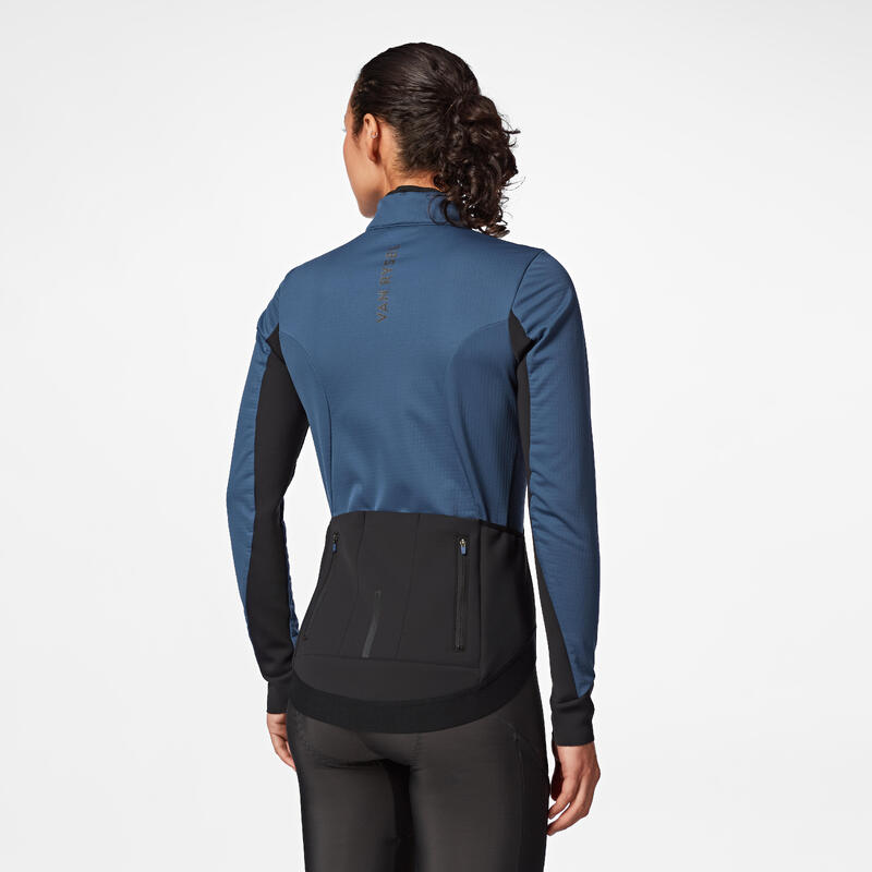 Winter fietsjas voor dames Racer blauwgrijs