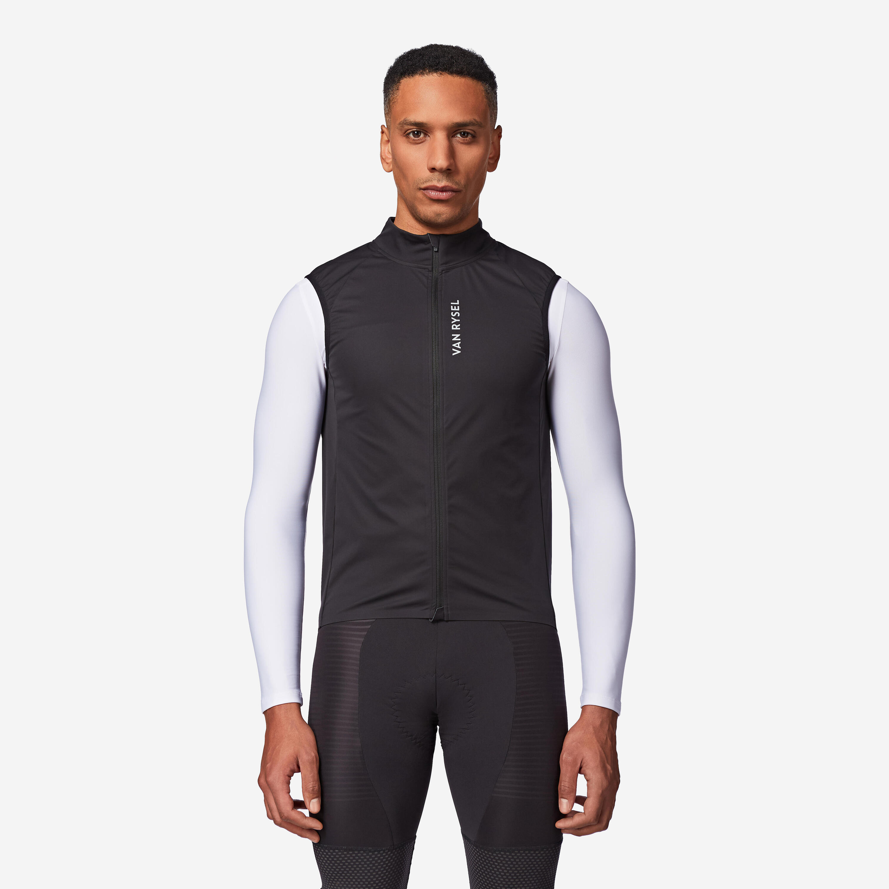 Men's Road Cycling Windproof Gilet - RCR - Black 1/6