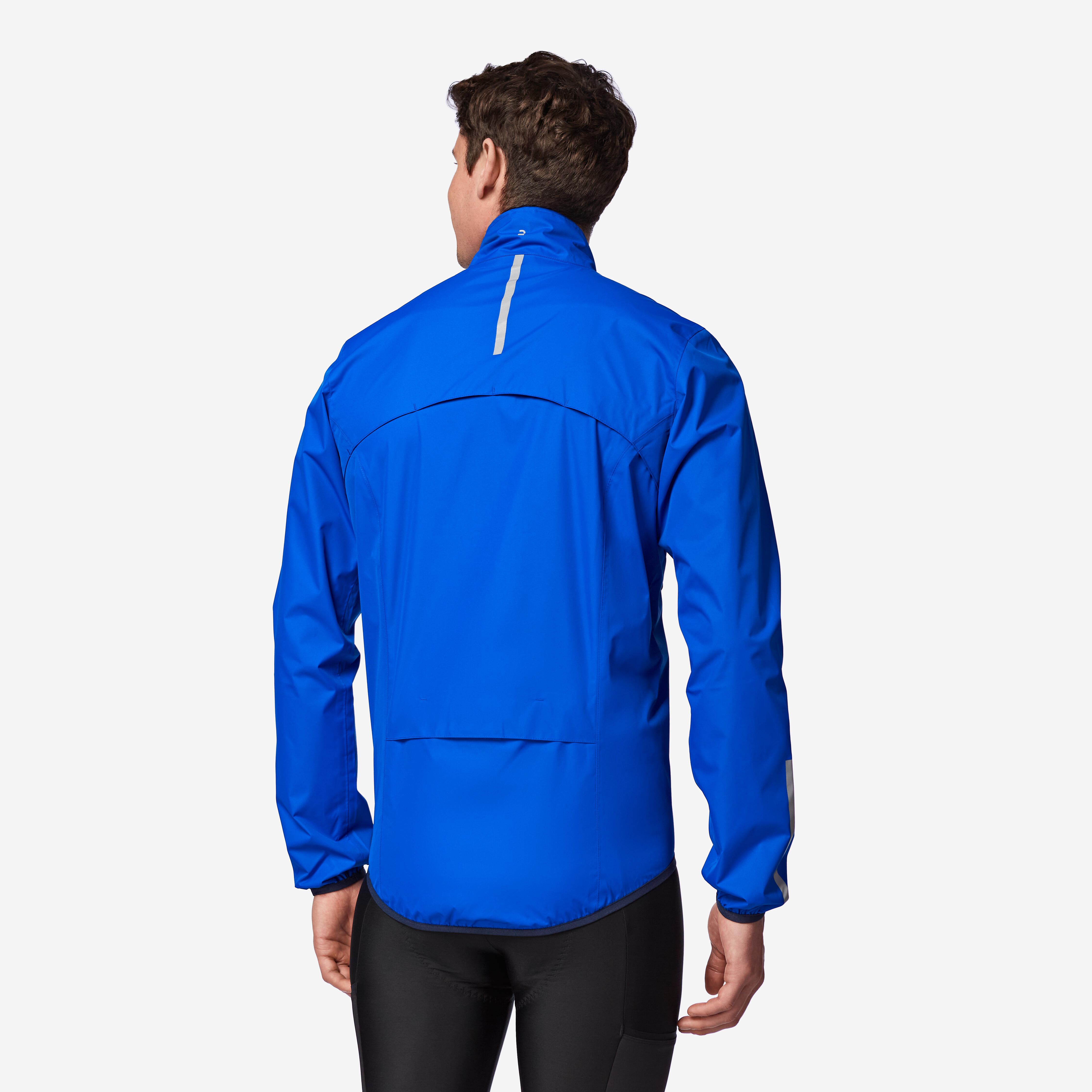 Men's LS Road Cycling Rain Jacket - RC 100 Blue - TRIBAN