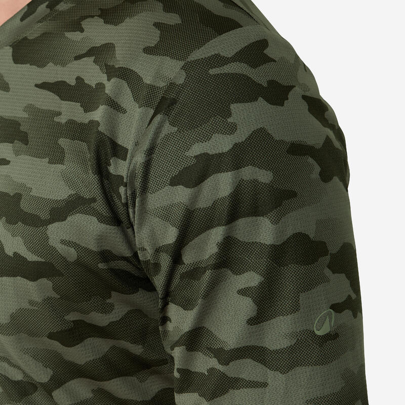 T-shirt Manches courtes respirant chasse 100 camouflage vert