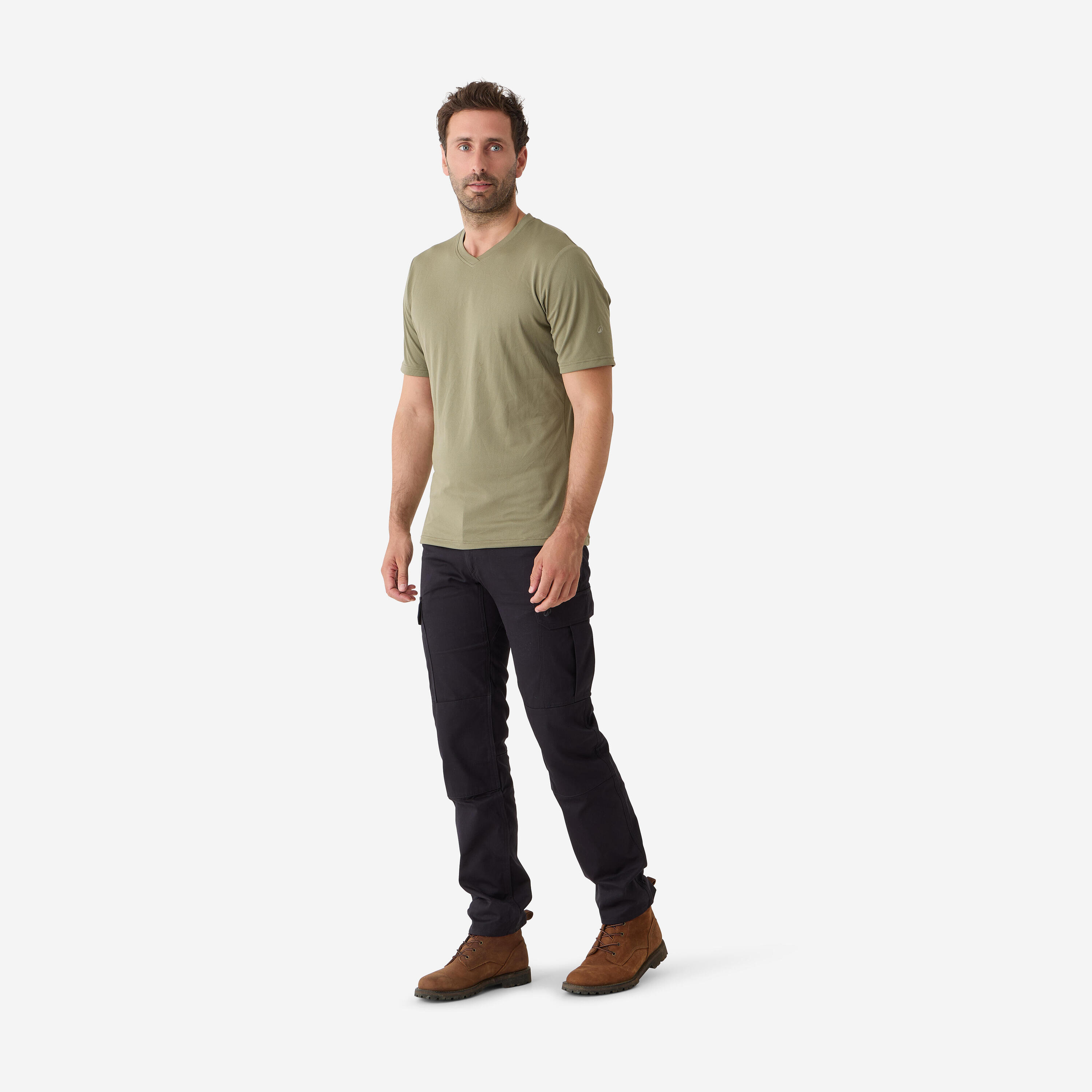 T-shirt de chasse à manches courtes respirant homme - 100 vert 5/9