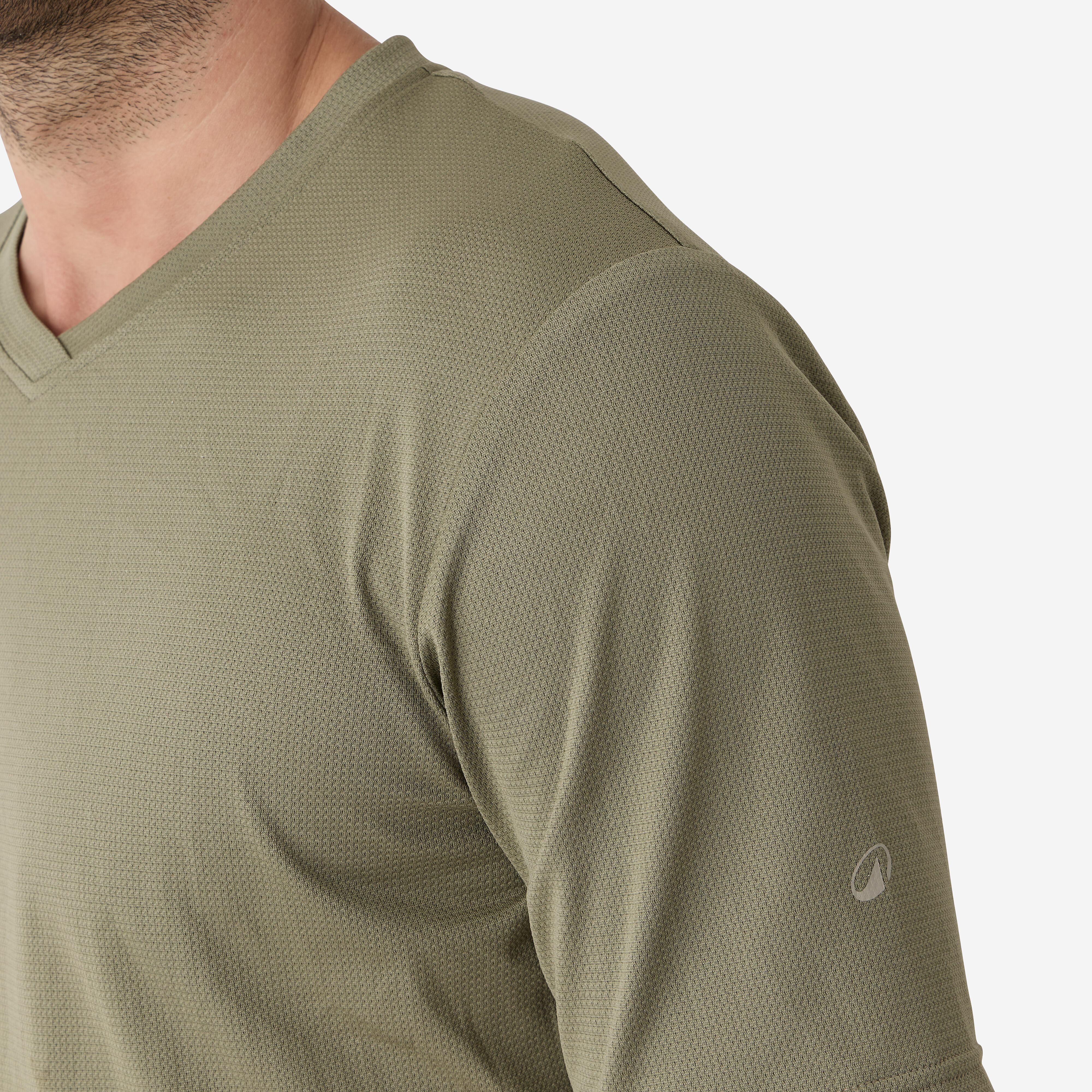 T-shirt de chasse à manches courtes respirant homme - 100 vert - SOLOGNAC