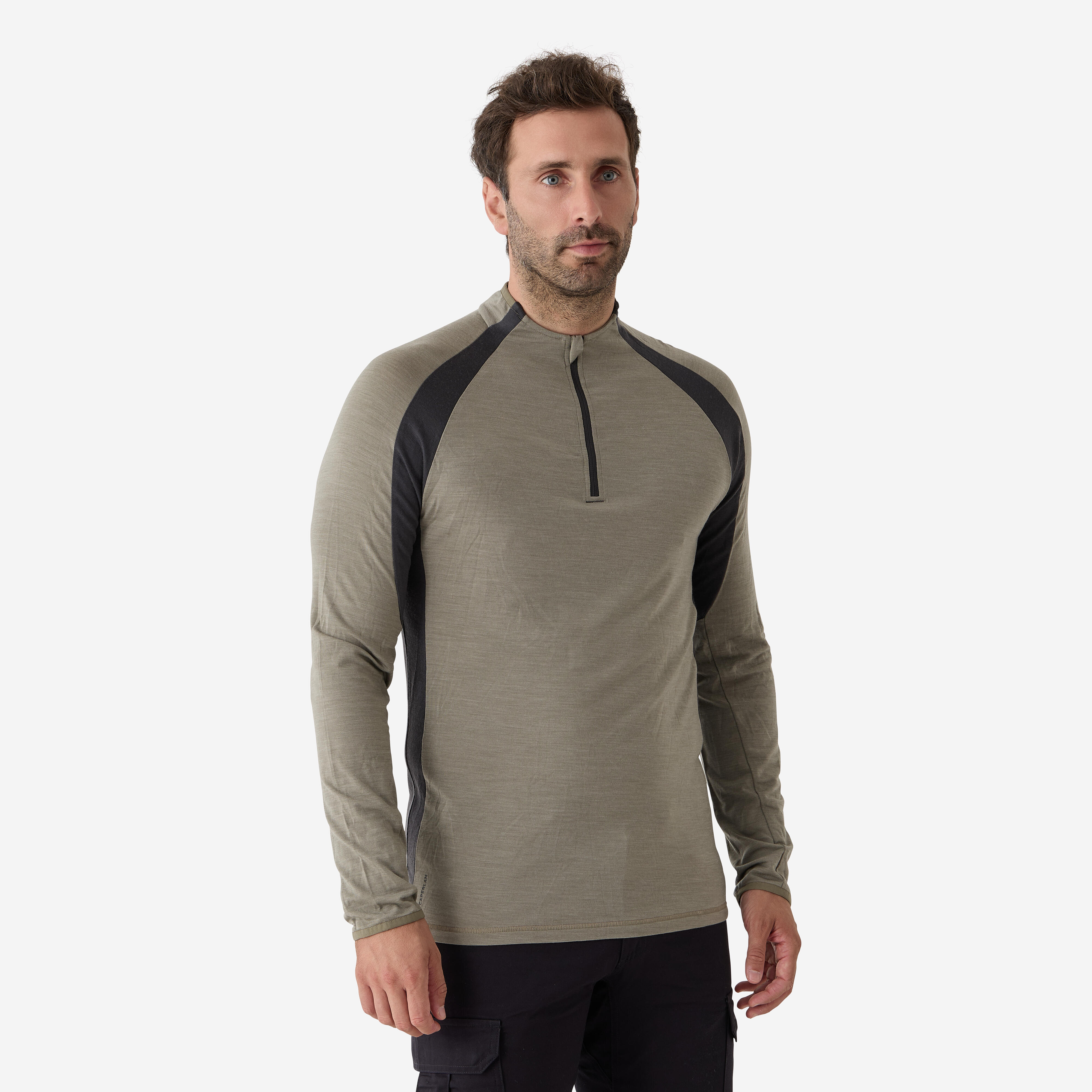 Men's Long-sleeved Breathable Merino Wool Zipped T-shirt - 900