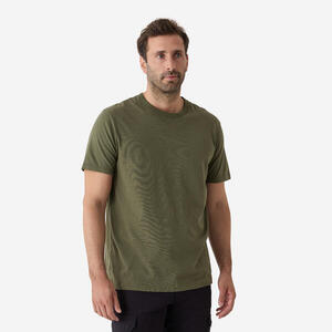 Camiseta Manga Corta Hombre Caza Solognac 100 Verde Algodon