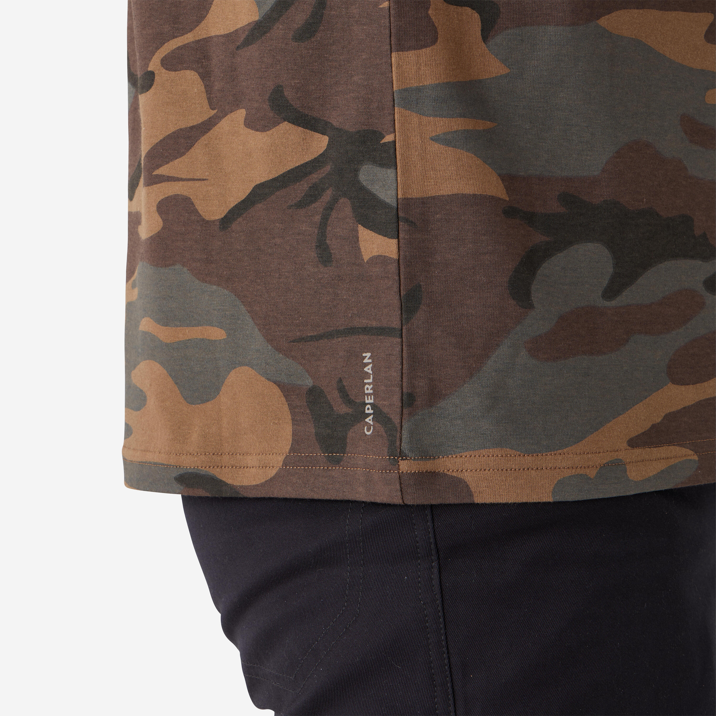 Stevig T-shirt 100 camouflage woodland groen 4/5