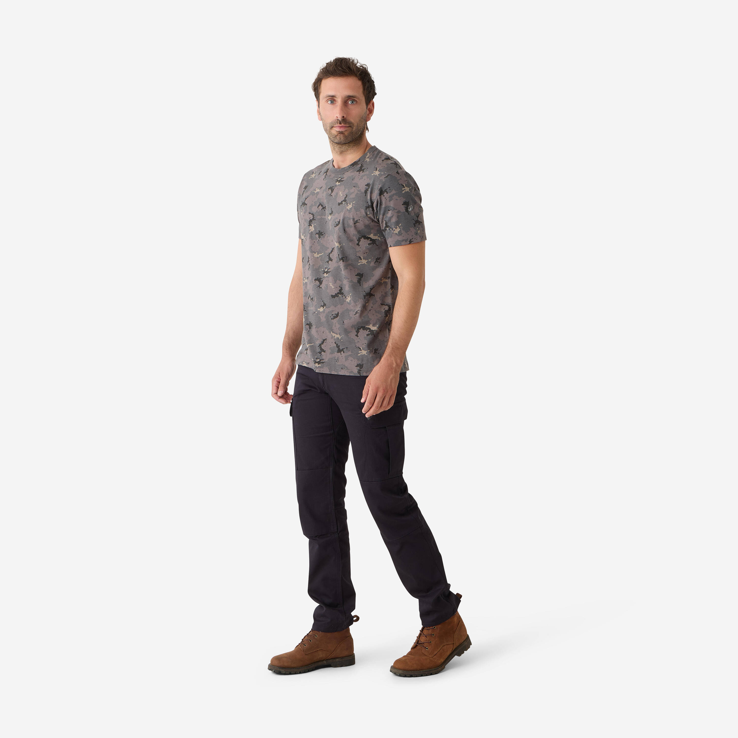 Men Cotton T-Shirt Army Military Camo Print -100 - BLACK -  5
