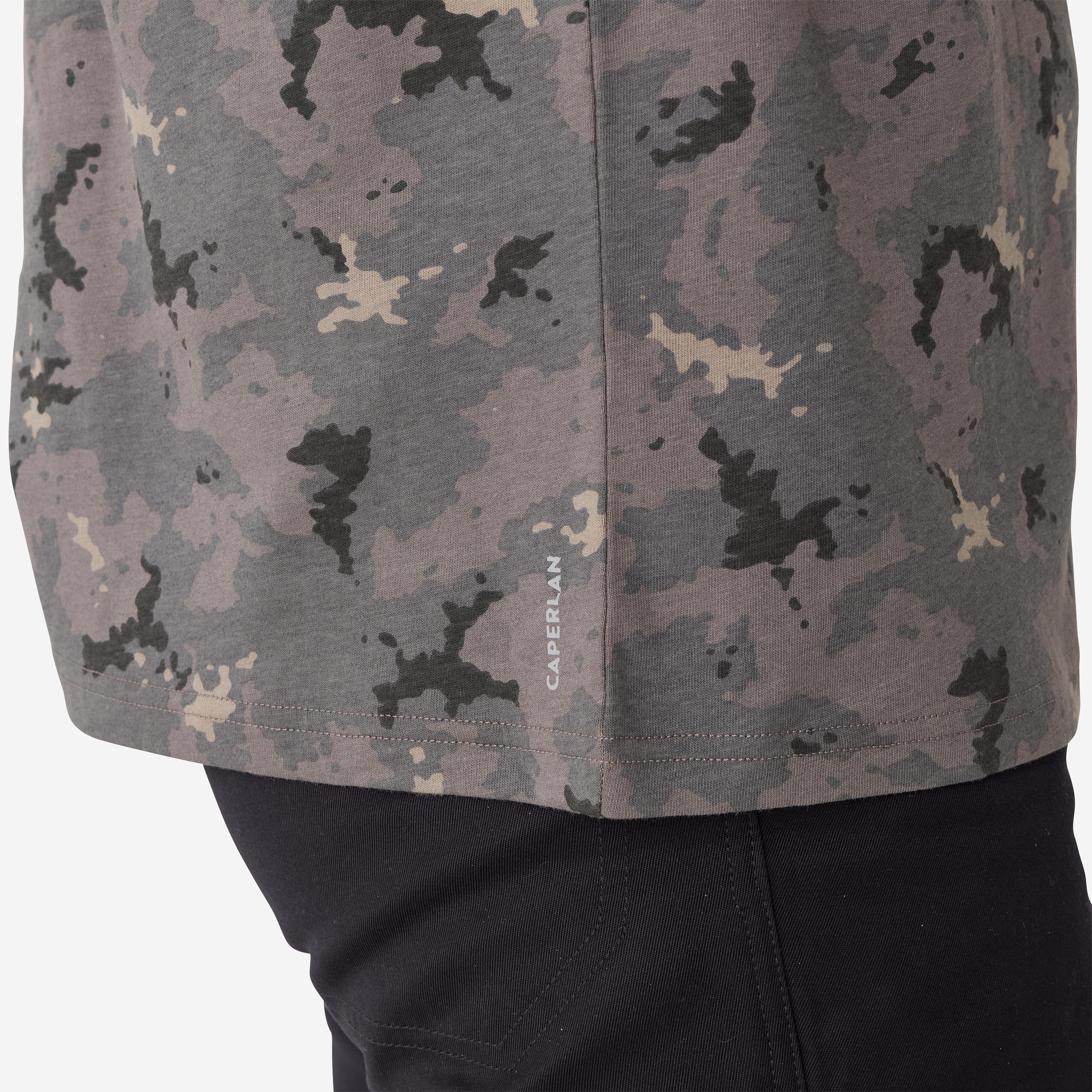 Men Cotton T-Shirt Army Military Camo Print -100 - BLACK