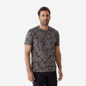 Men Cotton T-Shirt Army Military Camo Print -100 - BLACK