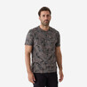 Men Cotton T-Shirt Army Military Camo Print -100 - BLACK